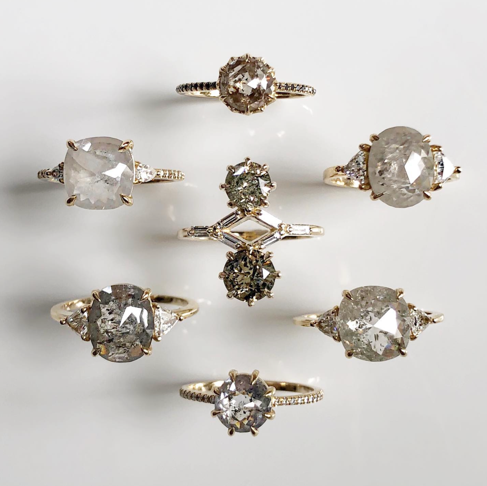 Vale Jewelry Grey and Salt and Pepper Diamond Rings