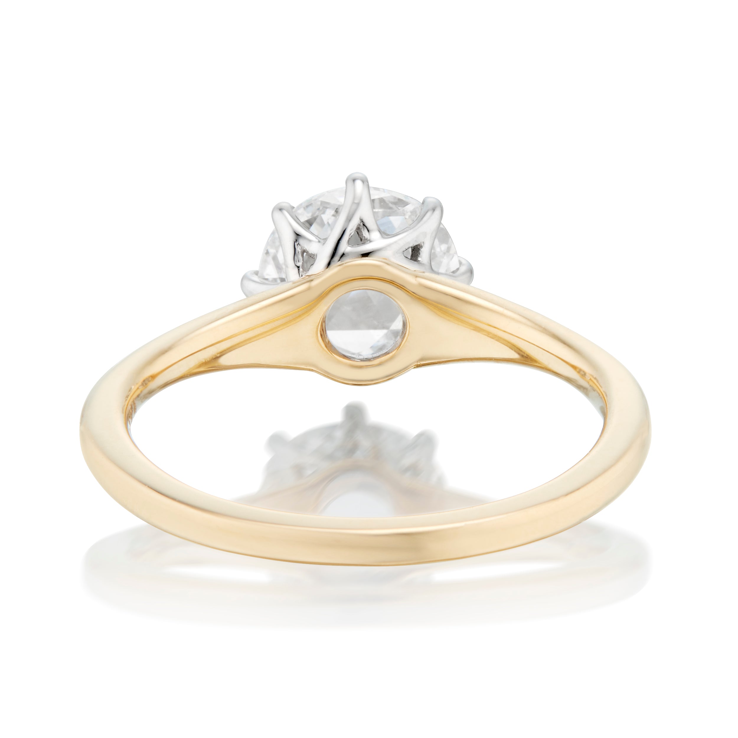 1.35 Carat Round Rose Cut Diamond Violaine Ring