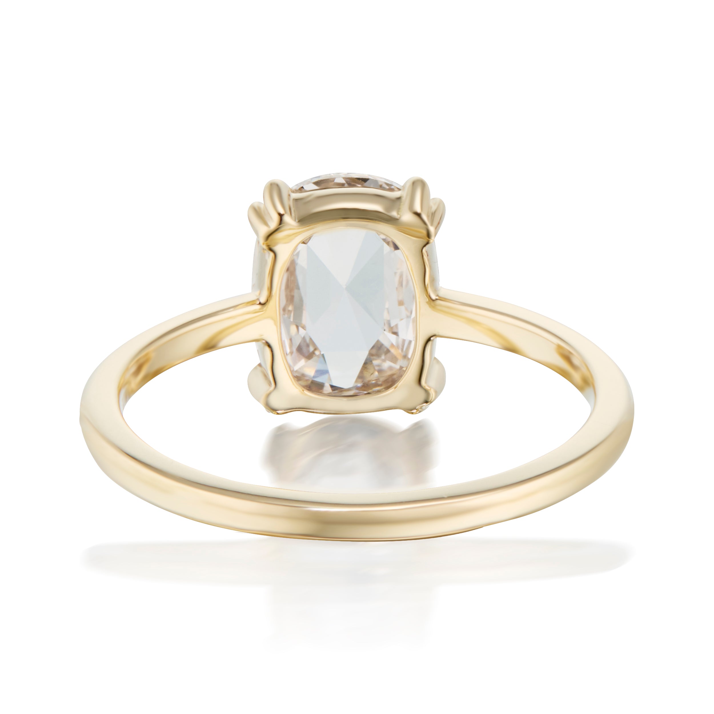 1.59 Carat Cushion Rose Cut Diamond Maxine Ring