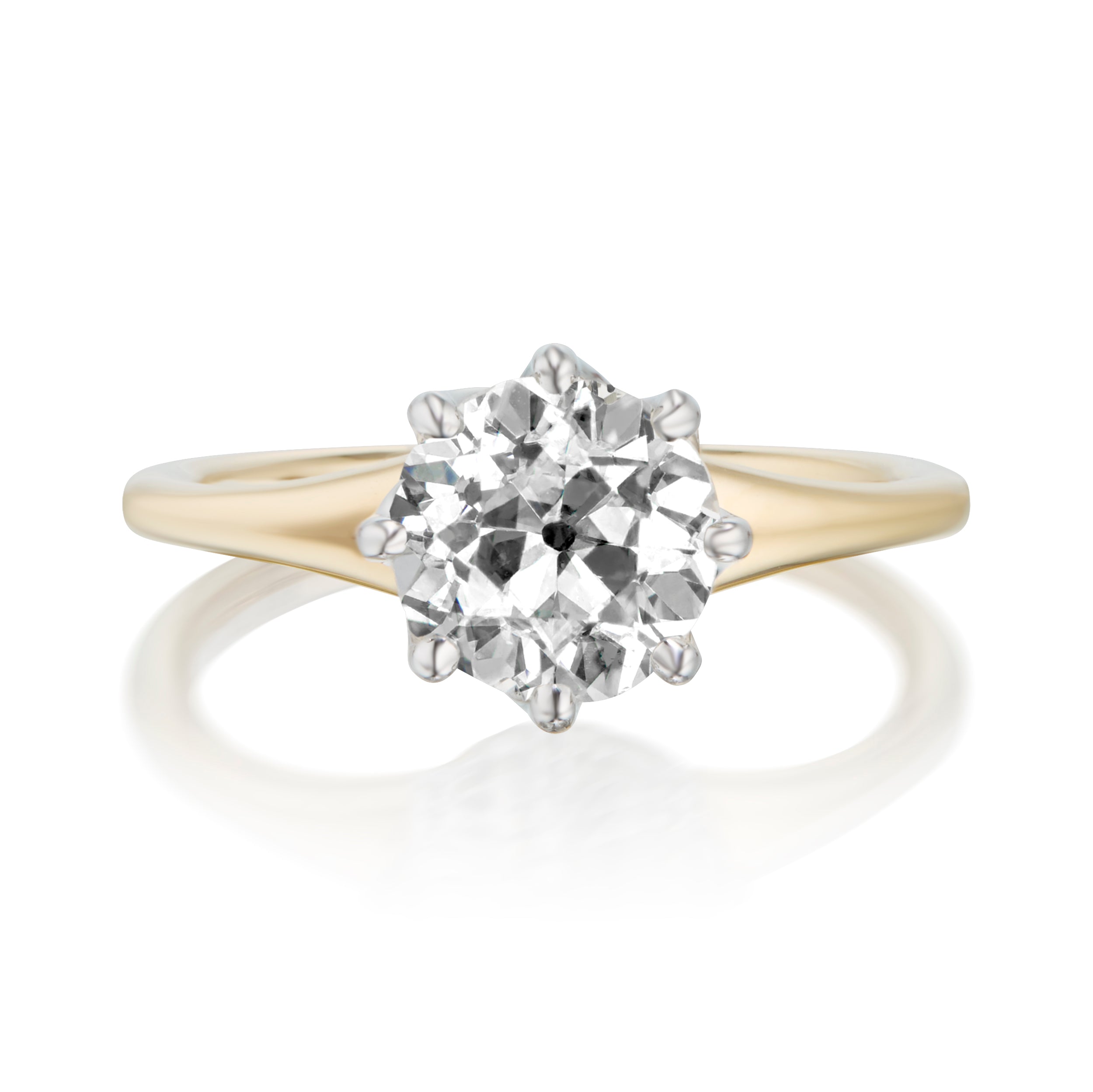 1.69 Carat Old European Cut Diamond Violaine Ring