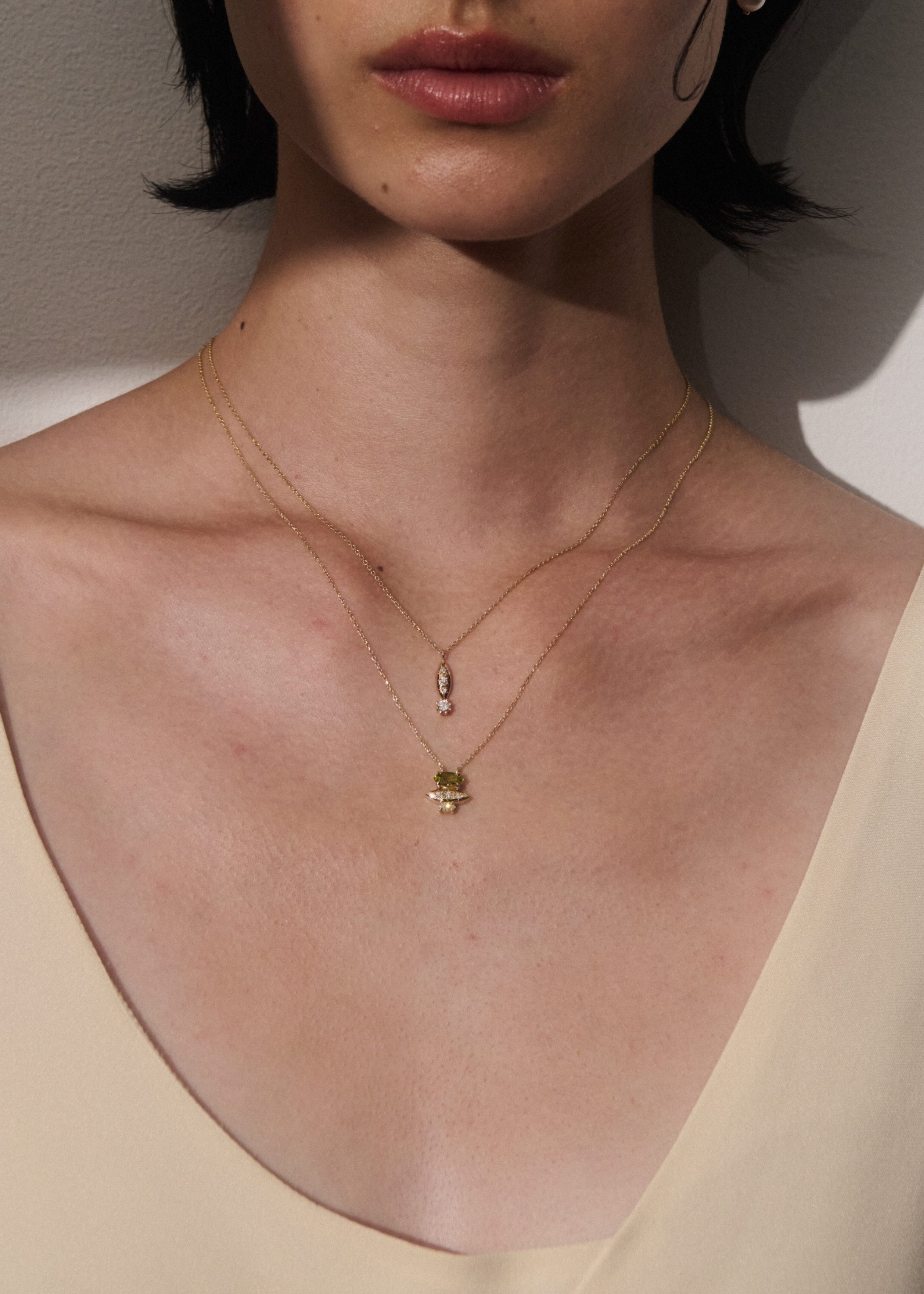 Rainfall Marquise with Round Diamond Necklace