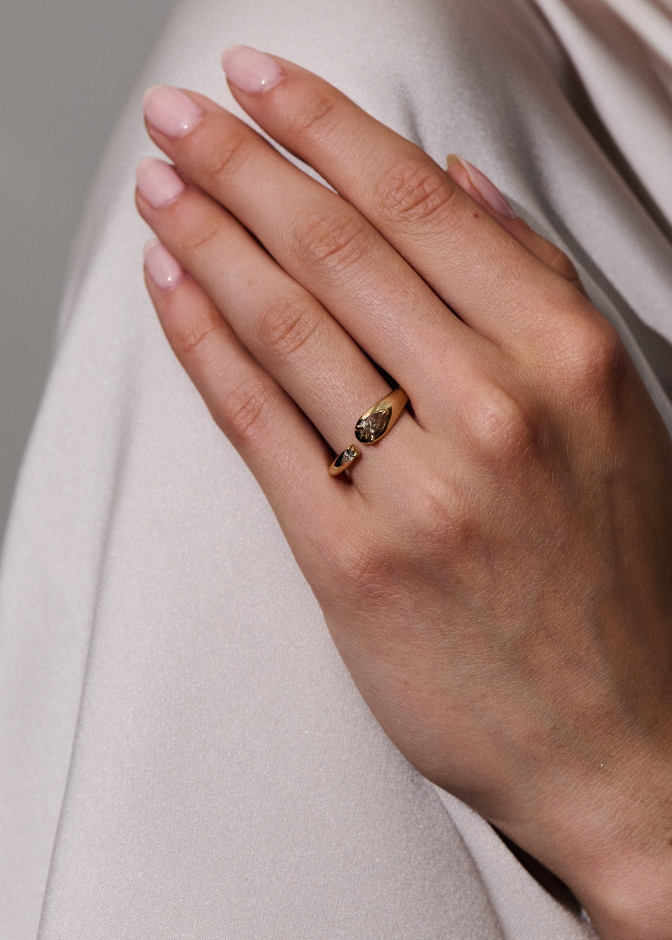 Rainfall Open Pear Cut Diamond Ring