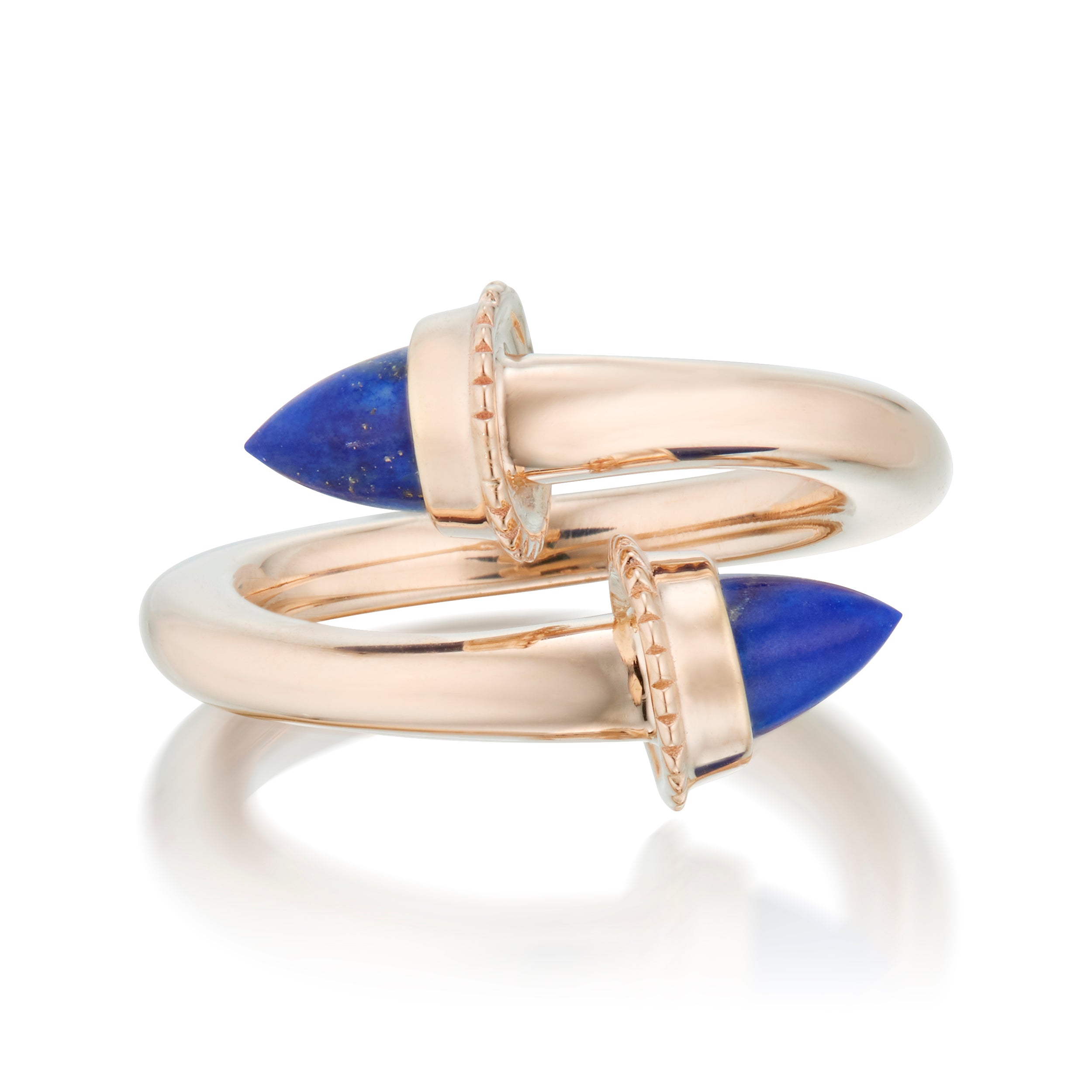 Amphora Bypass Ring Lapis Lazuli Rose Gold Front Image
