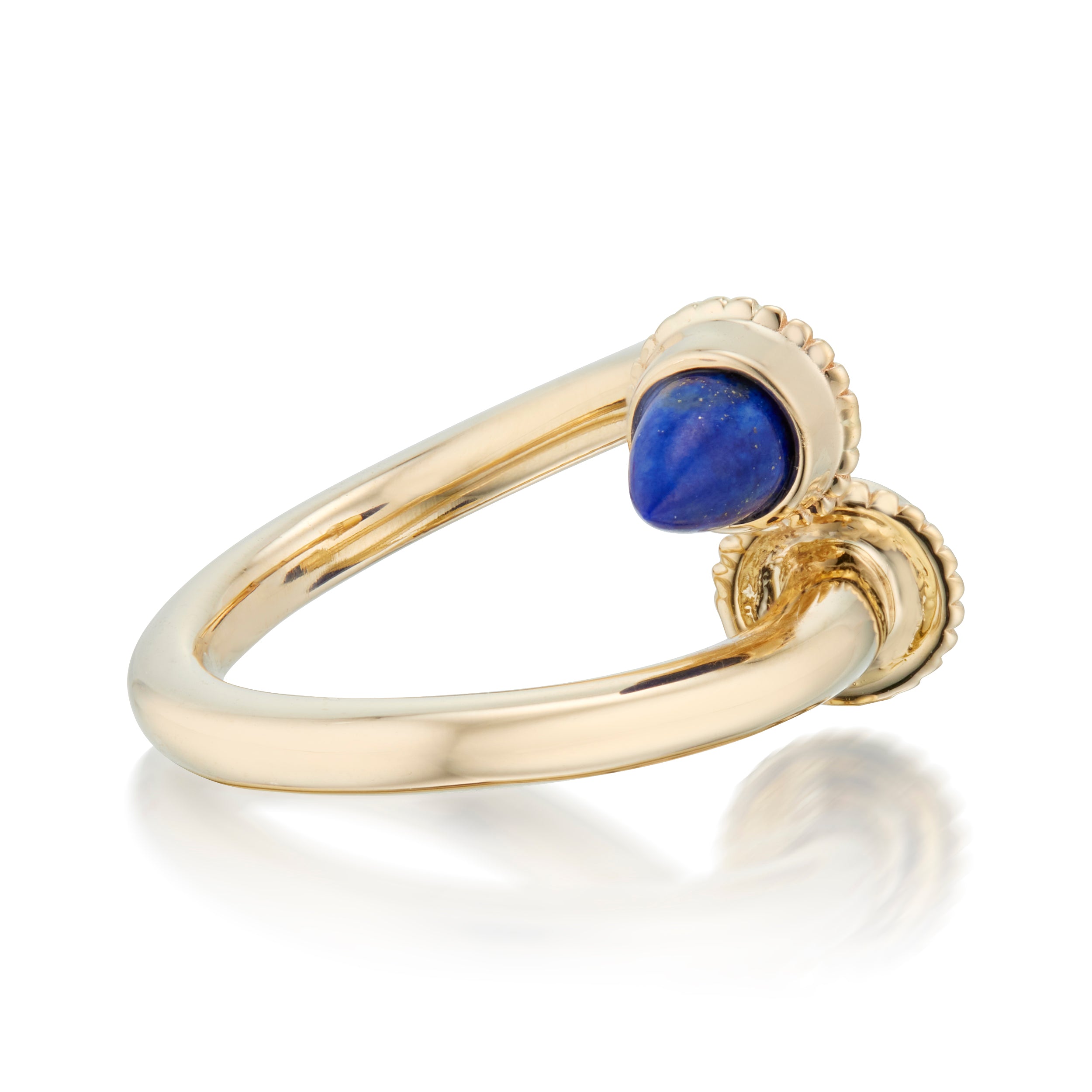 Amphora Bypass Ring Lapis Lazuli Yellow Gold Side Image
