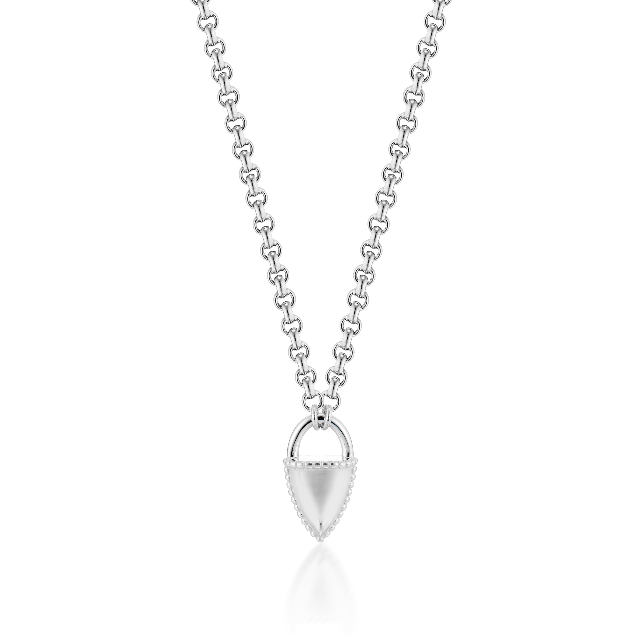 Amphora Medium Lock Necklace in White Gold Full Image