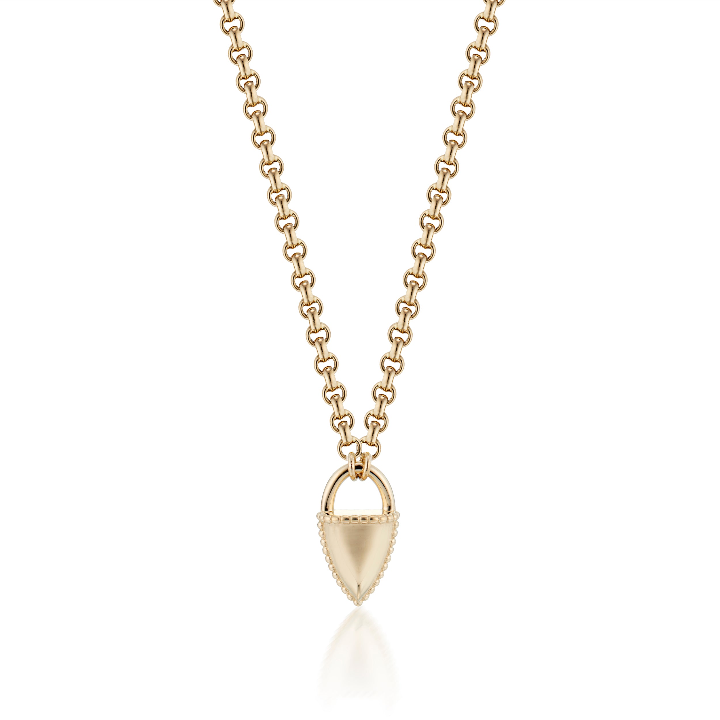 Amphora Medium Lock Necklace in Yellow Gold Close-Up Image