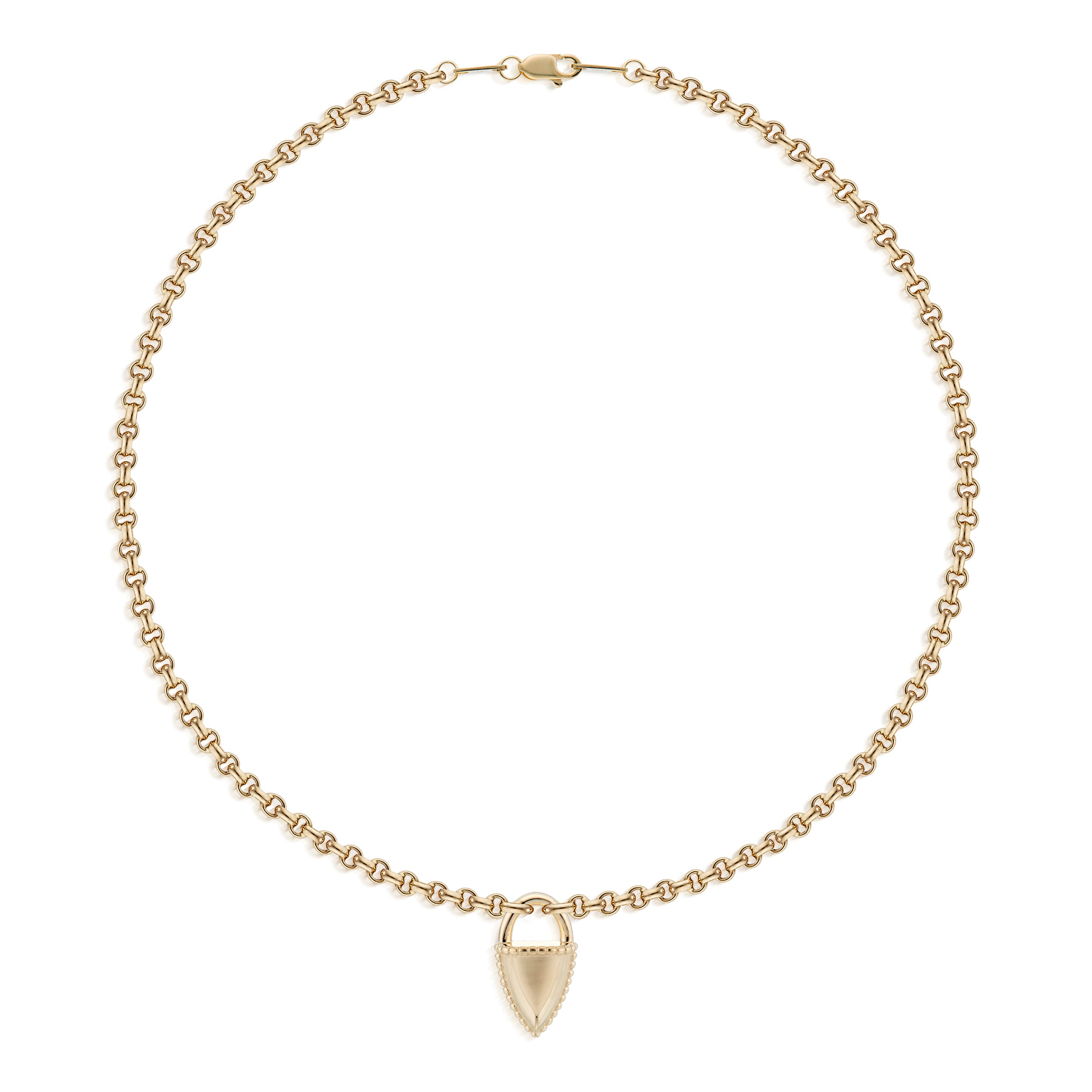 Amphora Medium Lock Necklace in Yellow Gold Full Image