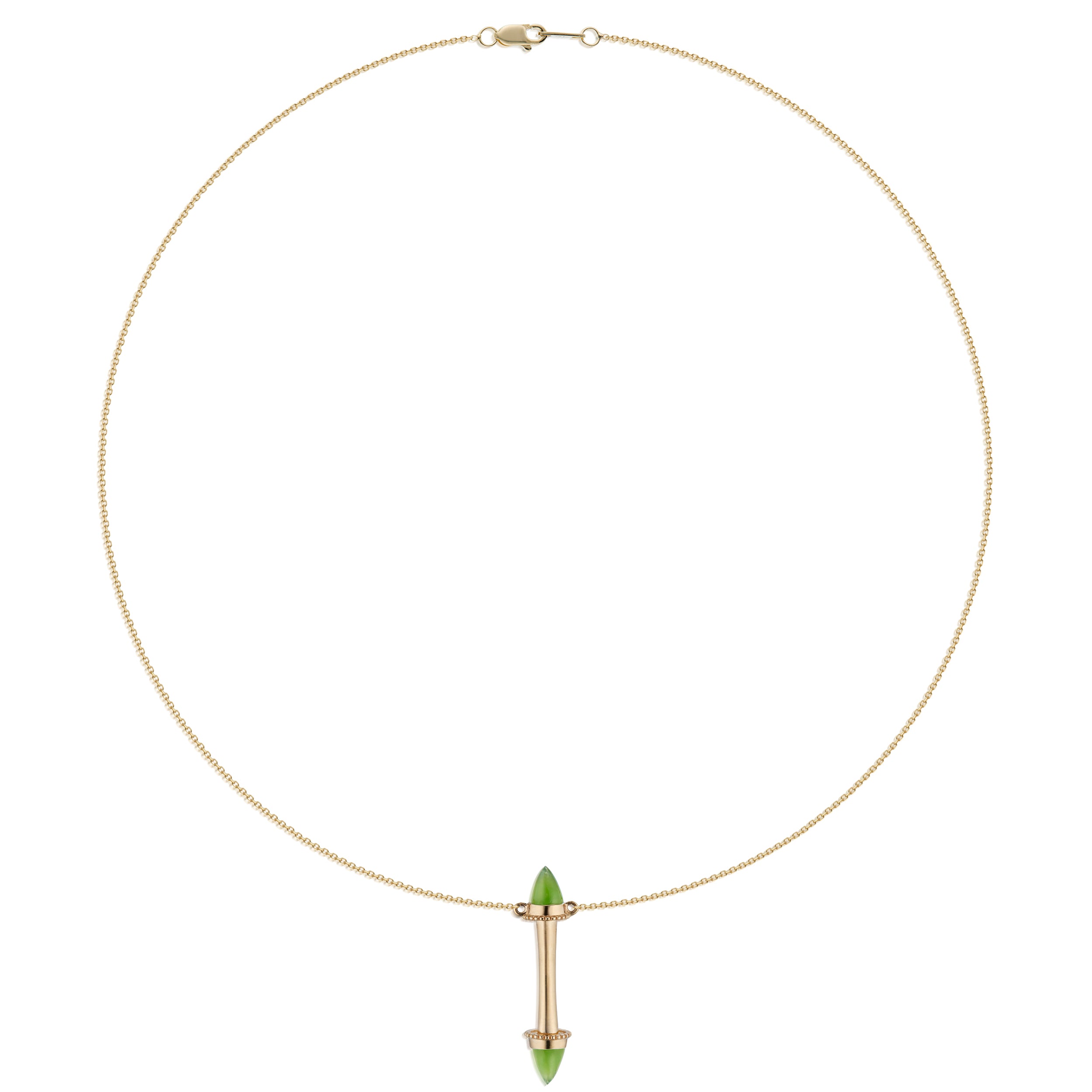 Amphora Scroll Jade Necklace Yellow Gold Image