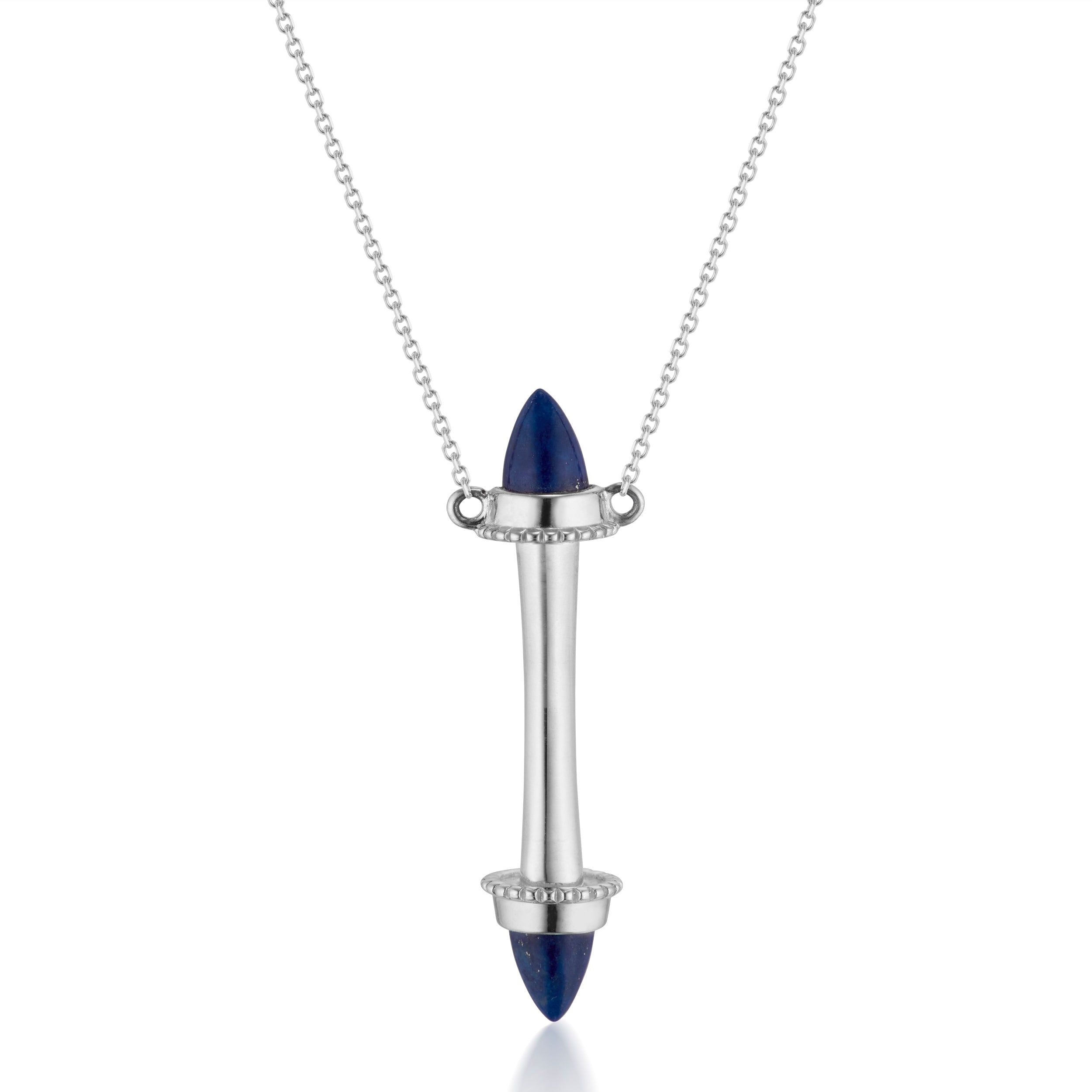 Amphora Scroll "Tout Ou Rien" Necklace with Lapis Lazuli