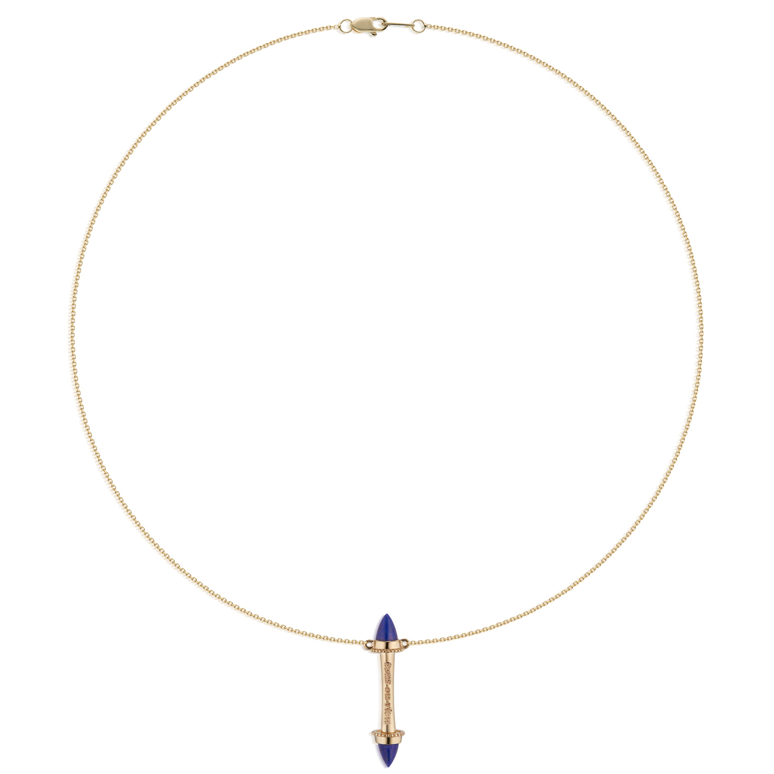 Amphora Scroll "Tout Ou Rien" Necklace with Lapis Lazuli