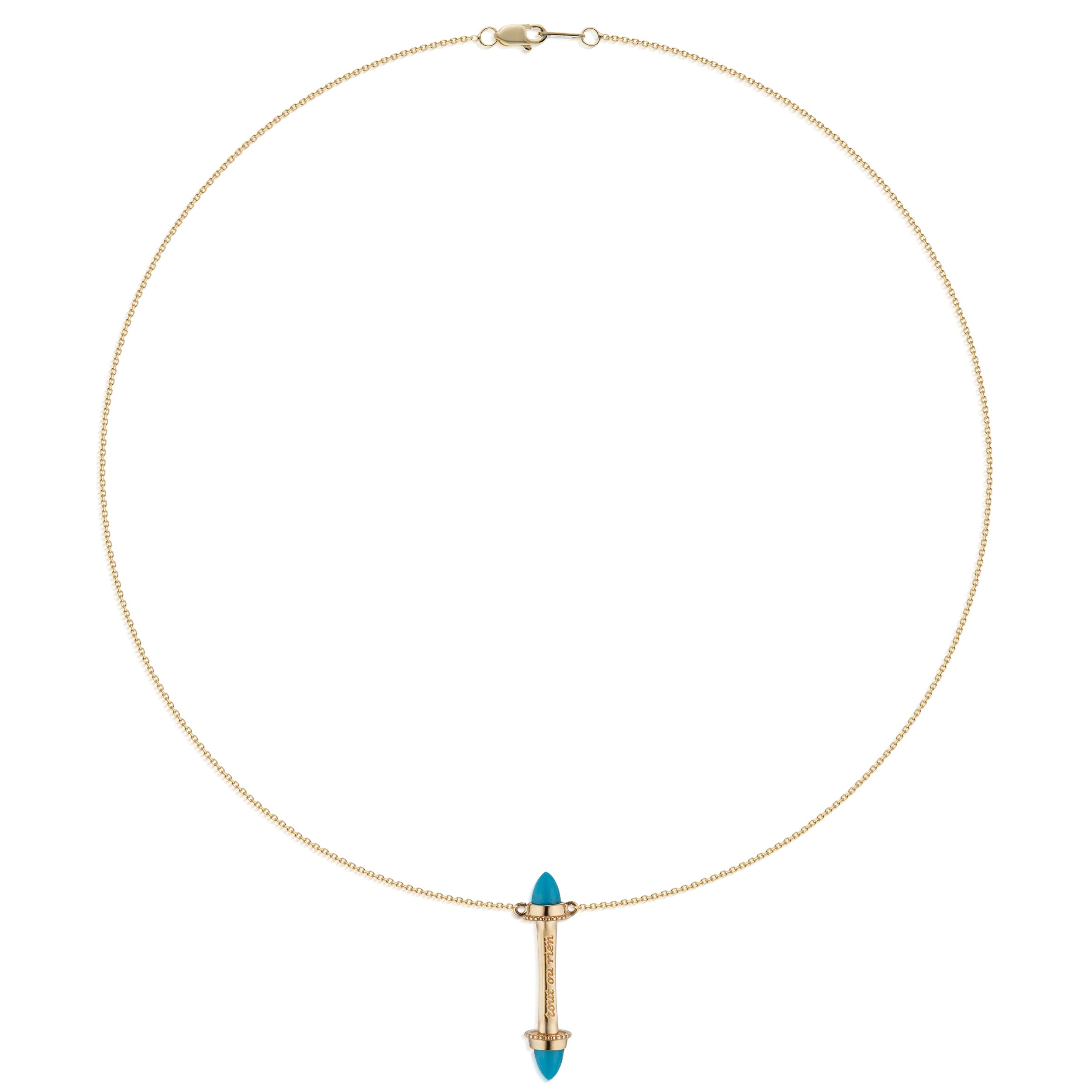 Amphora Scroll "Tout Ou Rien" Necklace with Turquoise