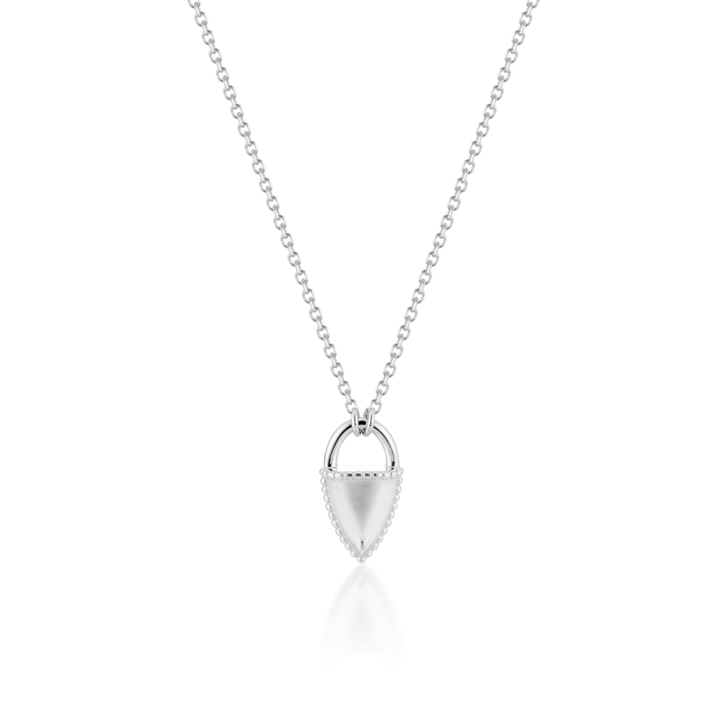 Amphora Small Lock Necklace White Gold Close-Up Image