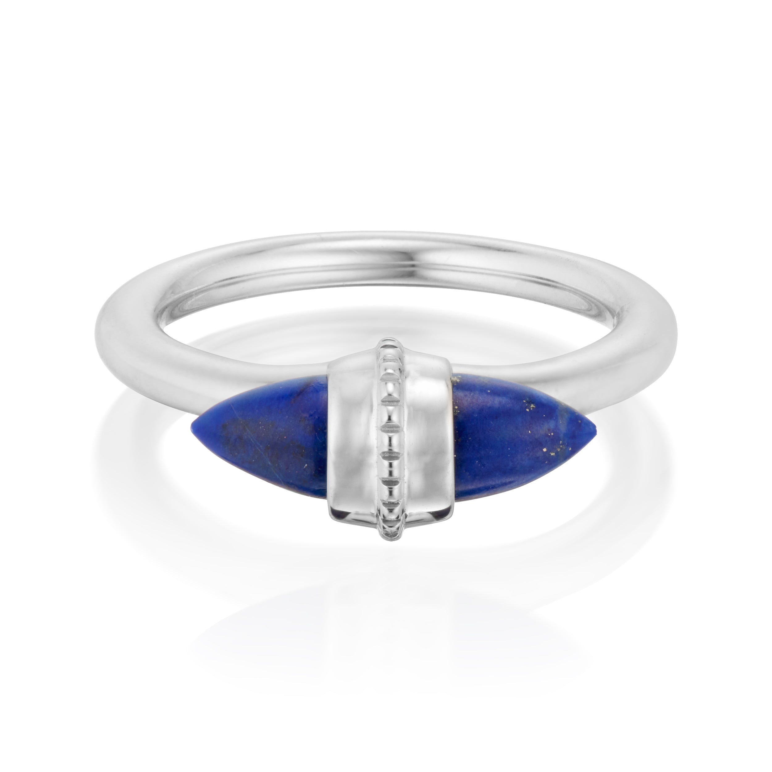 Amphora Ring With Lapis Lazuli White Gold