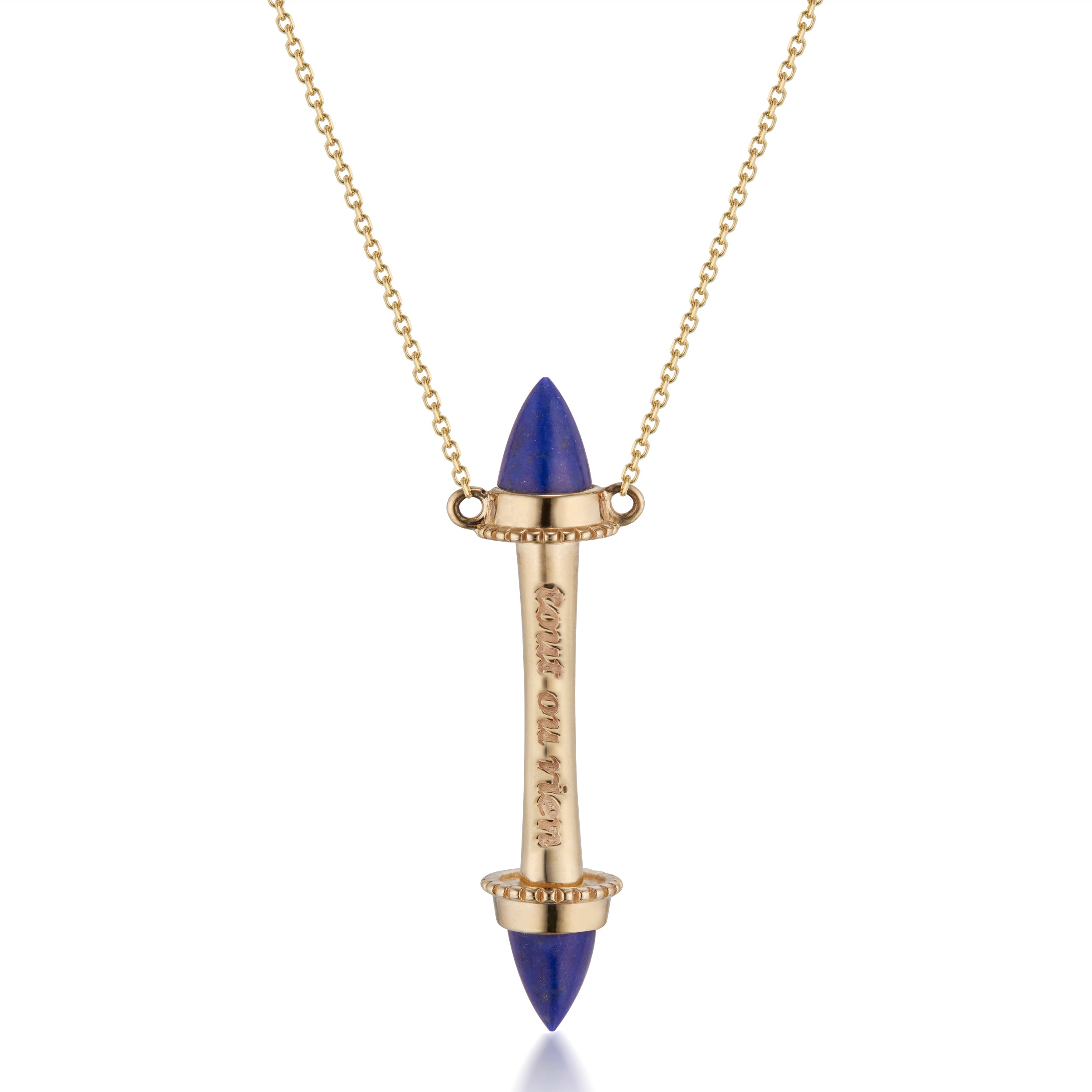 Amphora Scroll "Tout Ou Rien" Necklace with Lapis Lazuli