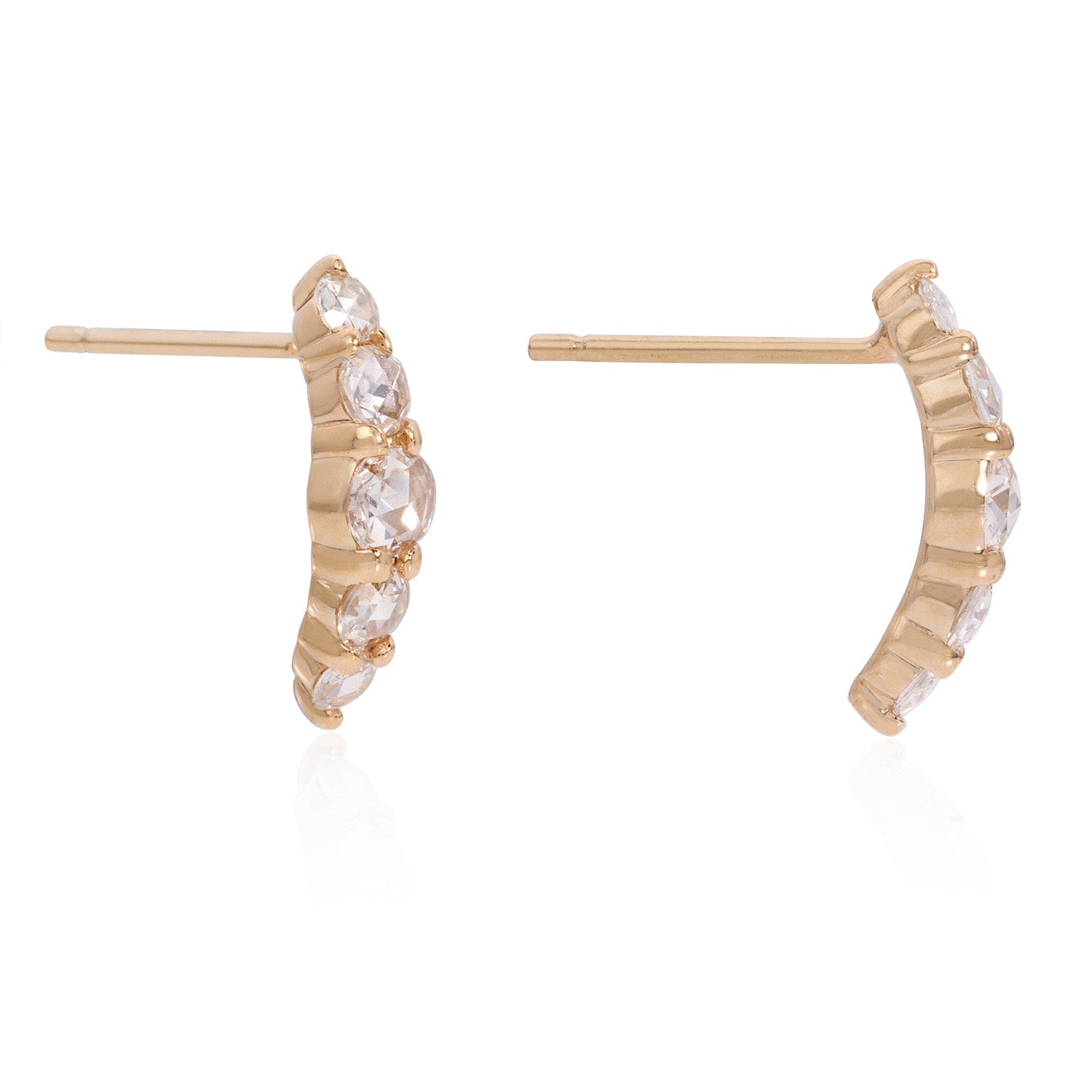 Vale Jewelry Belle du Jour Earrings in Yellow Gold Side View