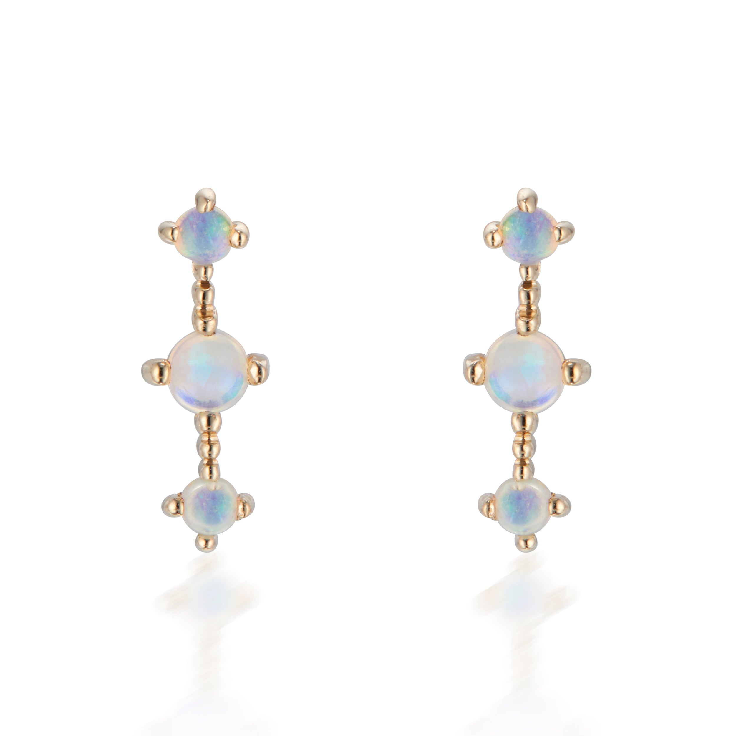 Vale Jewelry Celeste Earrings with Opals in Yellow Gold
