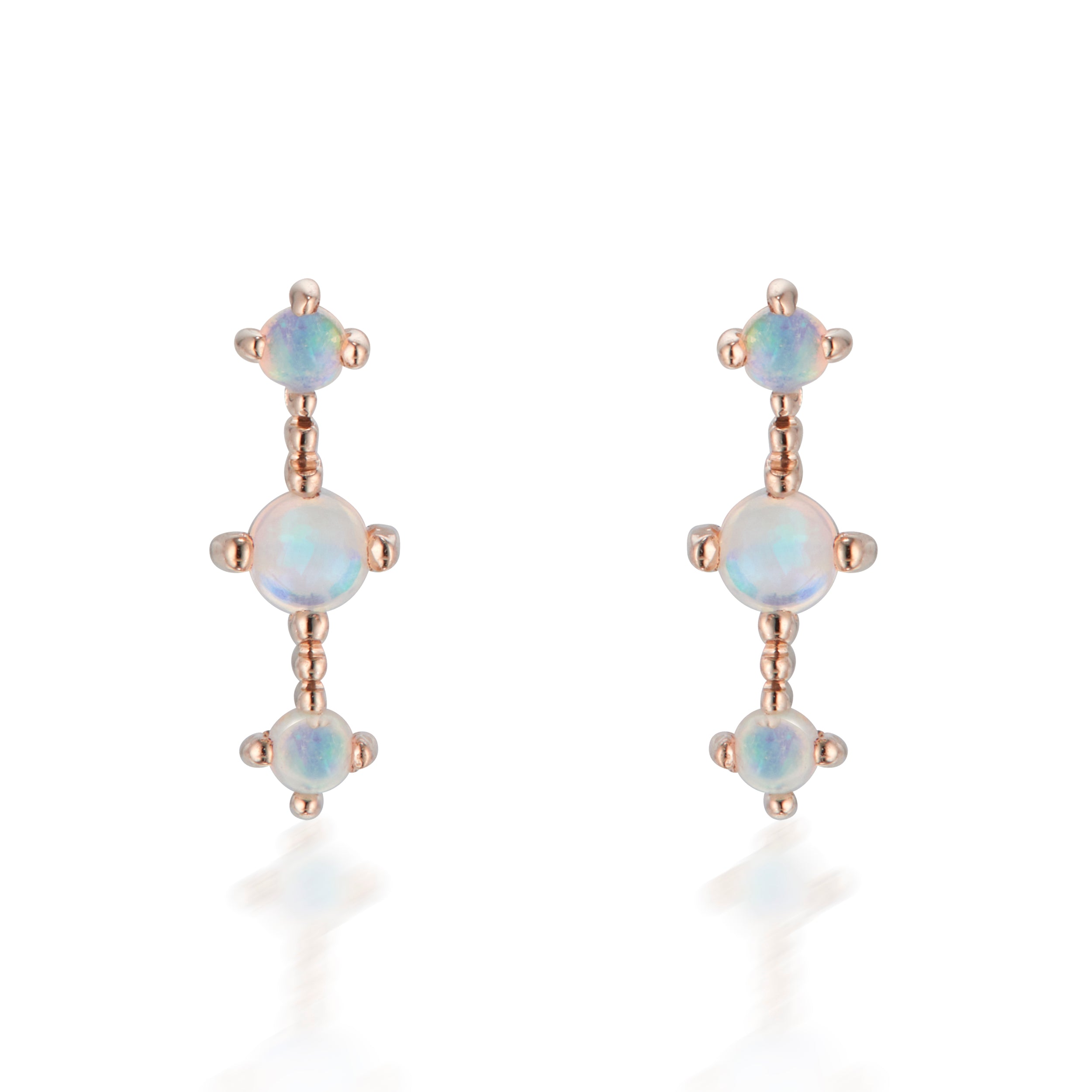 Vale Jewelry Celeste Earrings with Opals in Rose Gold