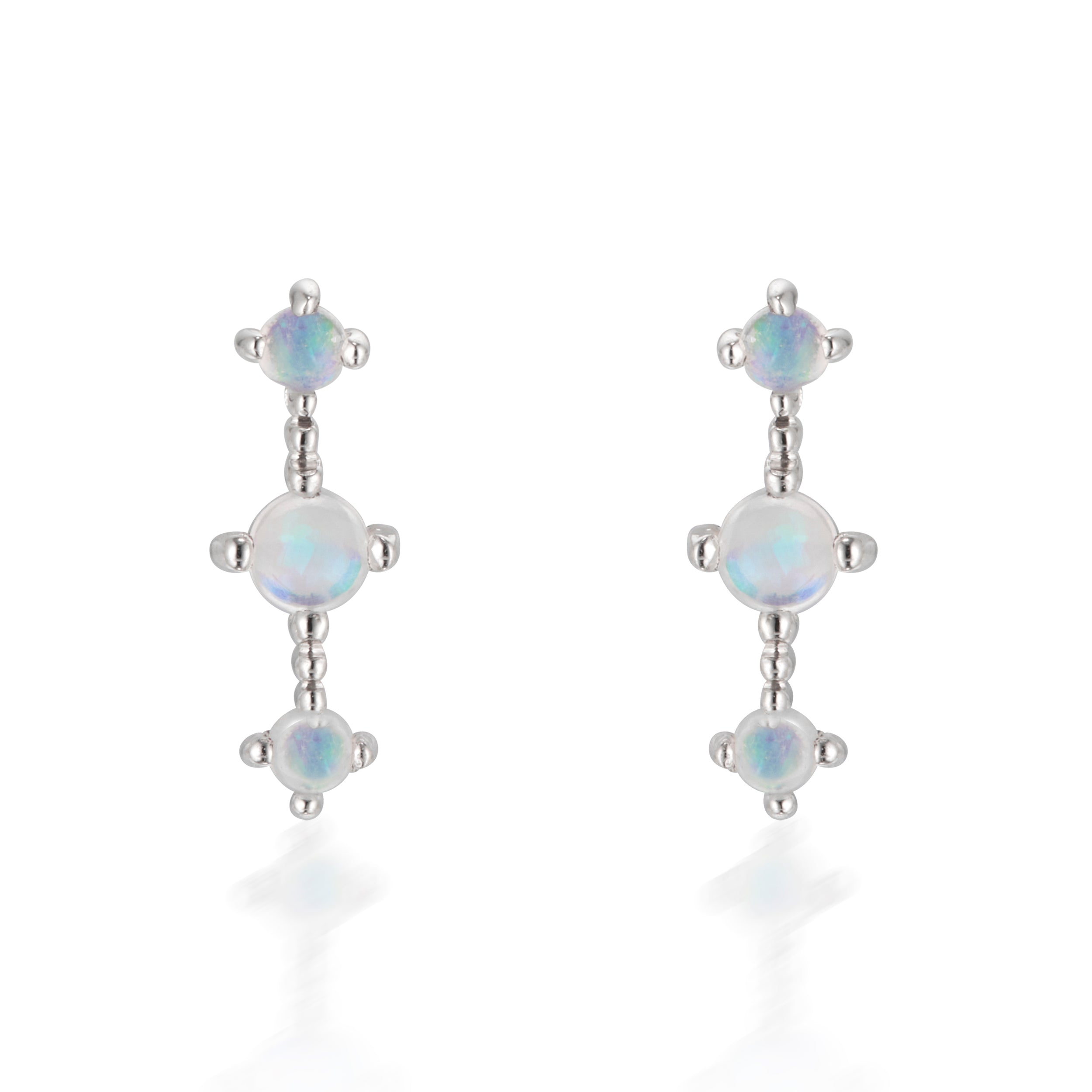 Vale Jewelry Celeste Earrings with Opals in White Gold