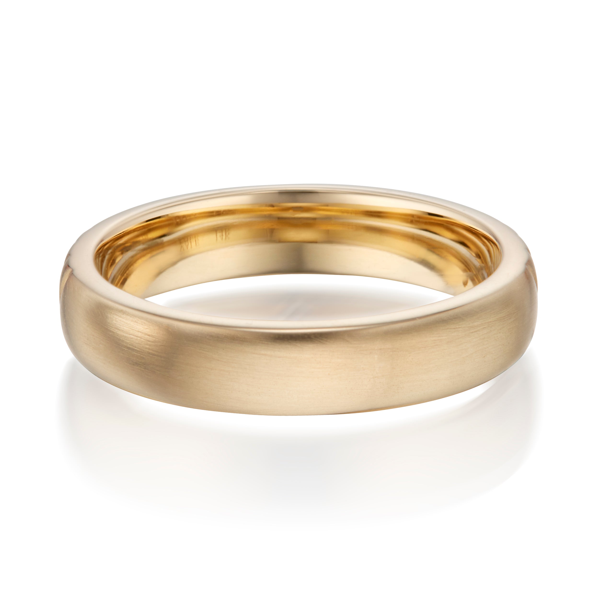 Vale Jewelry Chevron Low Dome Ring in Yellow Gold Back View