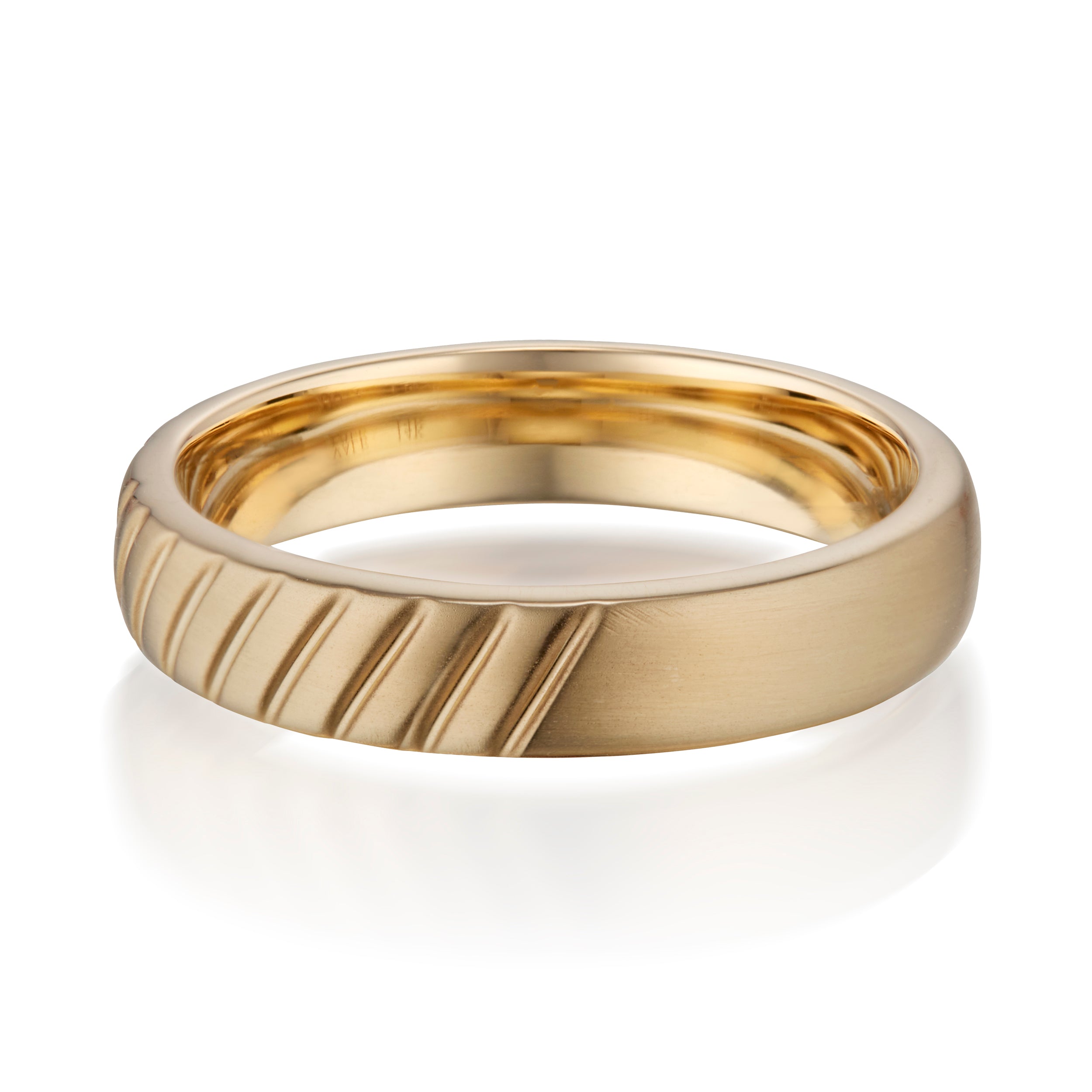 Vale Jewelry Chevron Low Dome Ring in Yellow Gold Side View