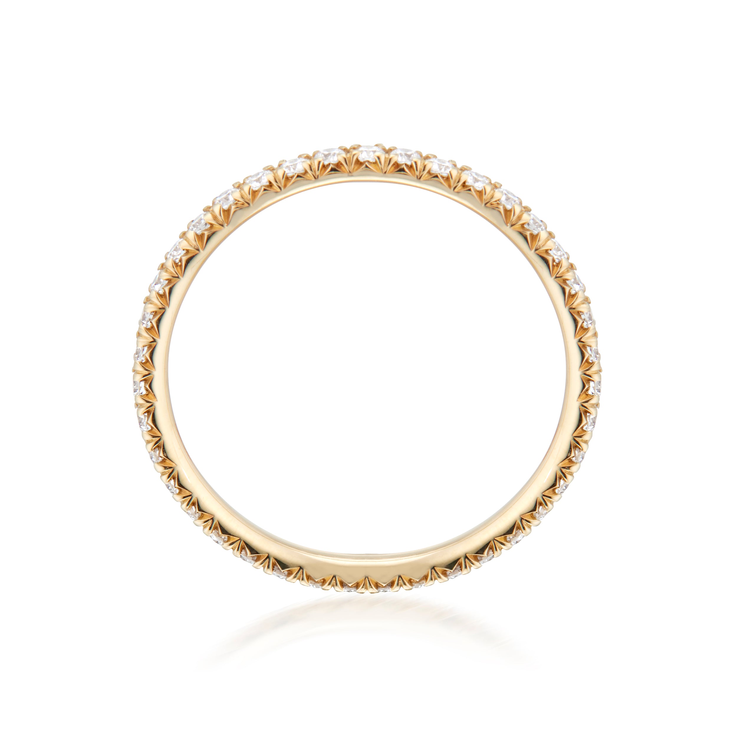 Vale Jewelry Colline 1.4MM Diamond Eternity Ring in Yellow Gold Side View