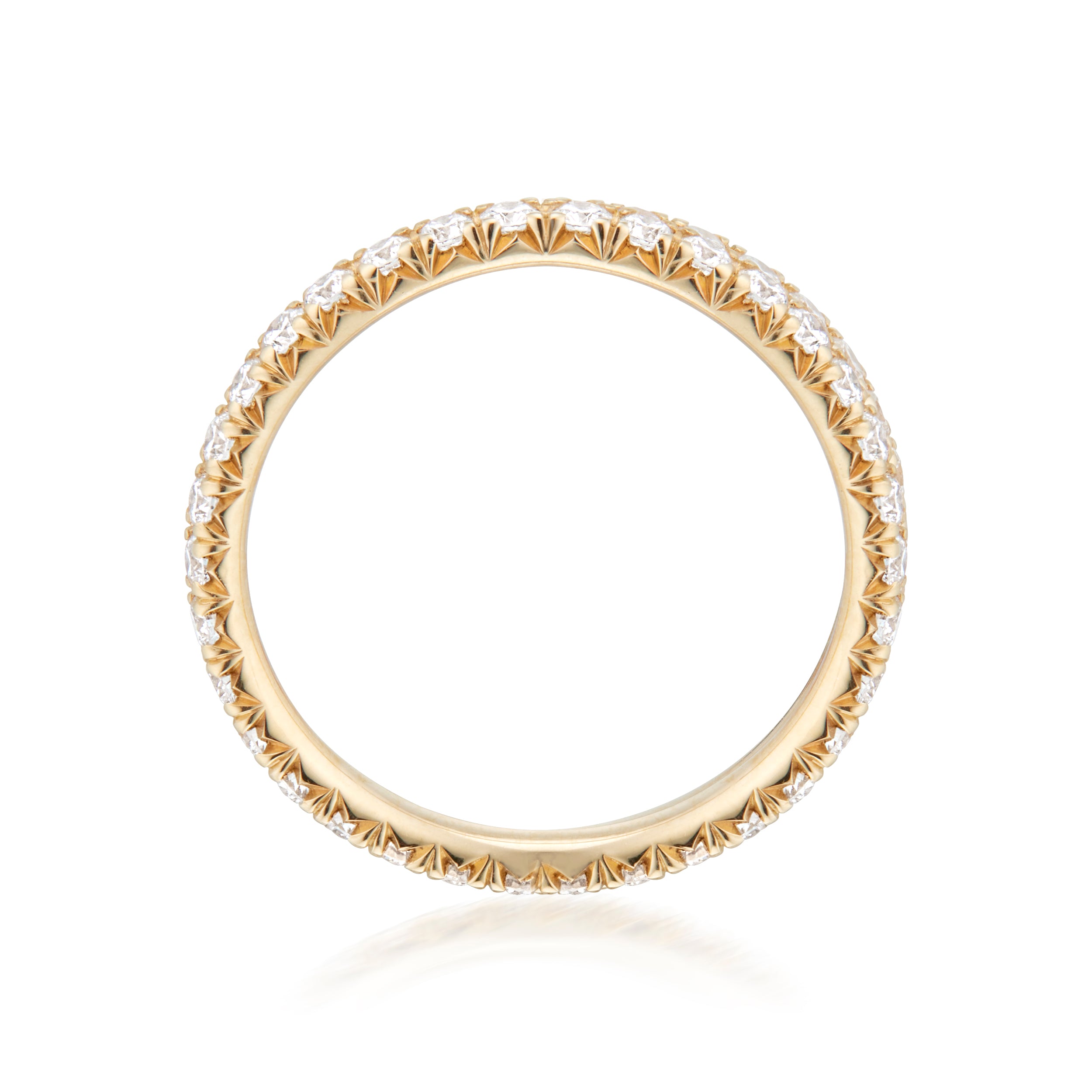 Vale Jewelry Colline 2MM Diamond Eternity Ring in Yellow Gold Side View
