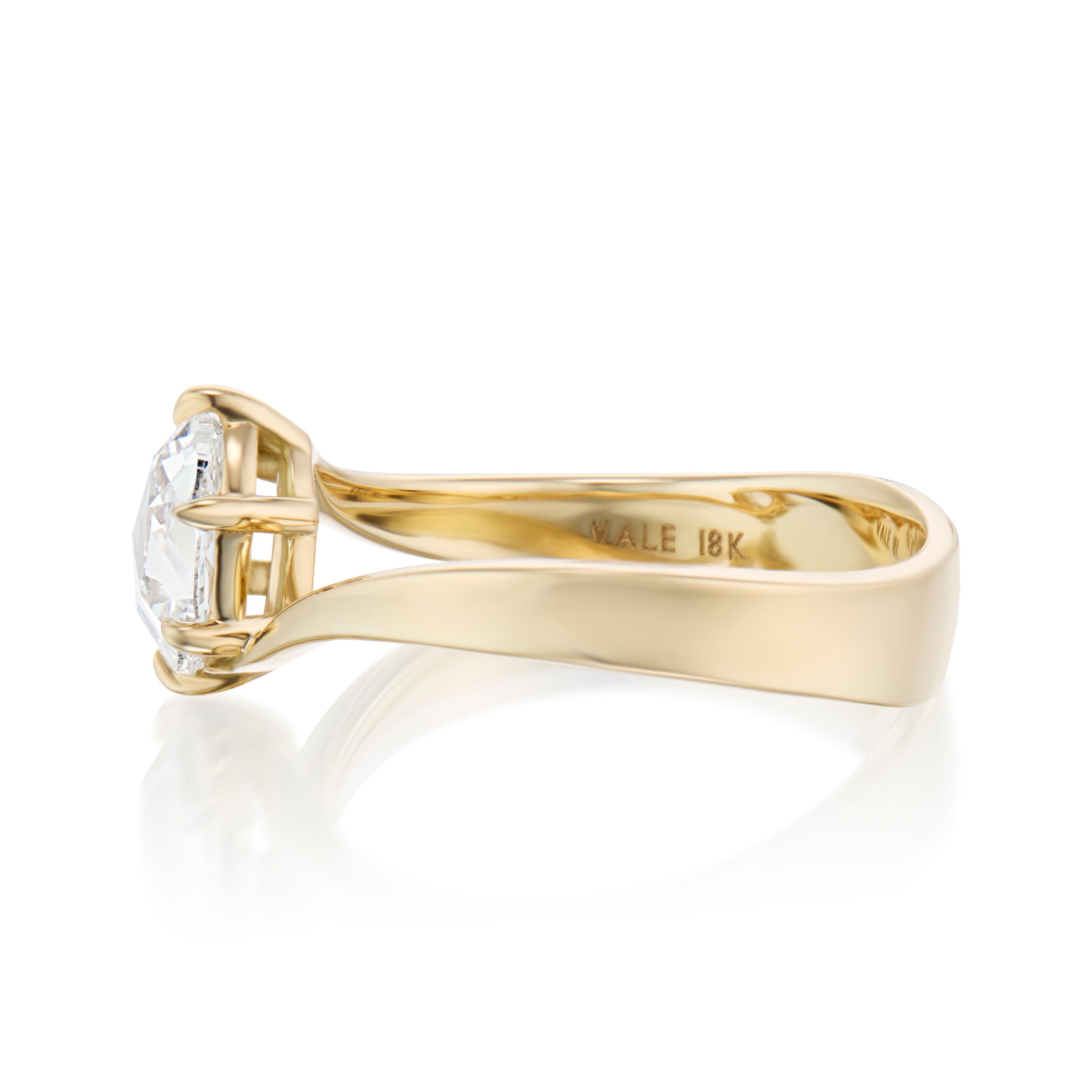 Galaxies Swoop Ring 1.00 Carat Oval Rose Cut Diamond