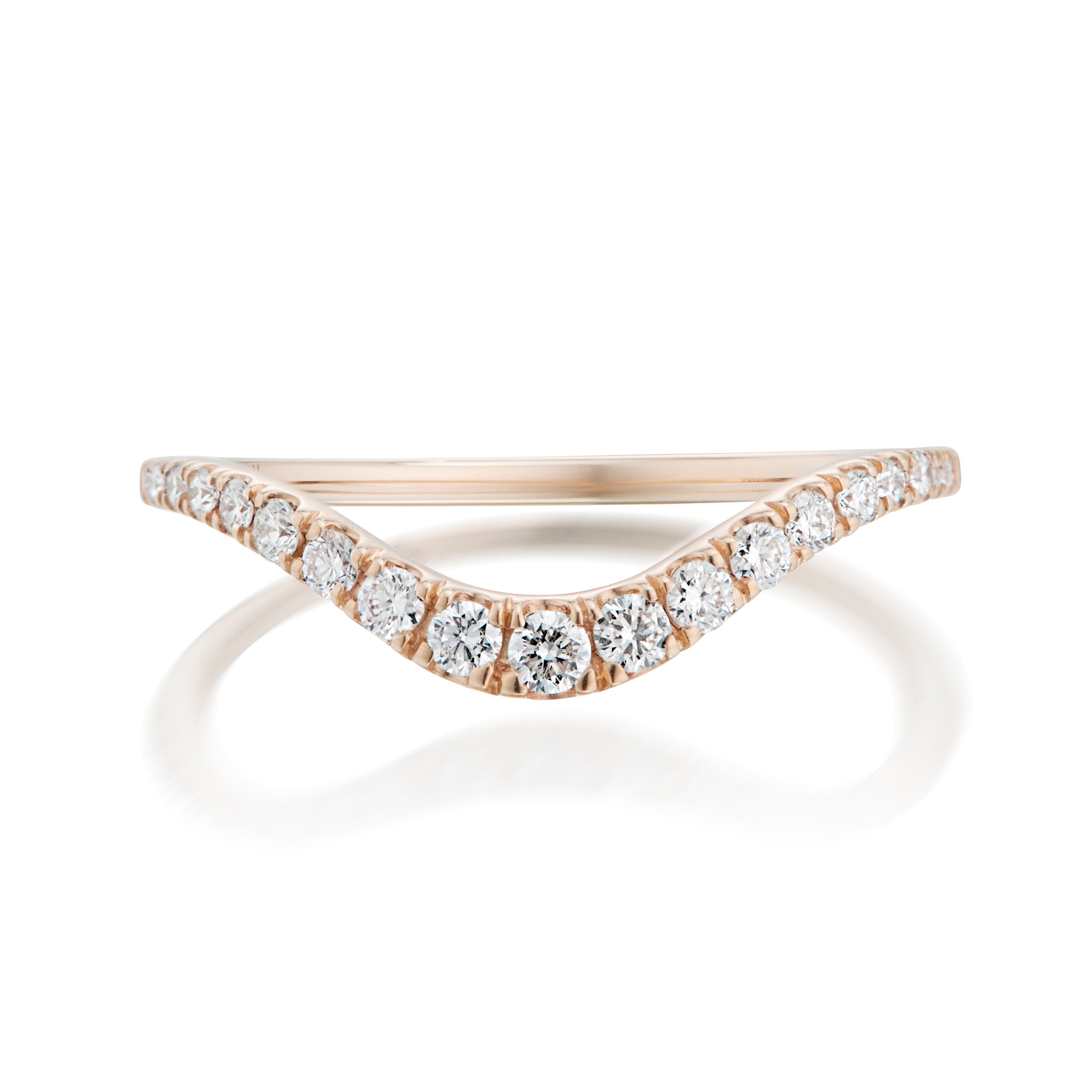 Hayden Contour White Diamond Contour Ring Rose Gold Front Image