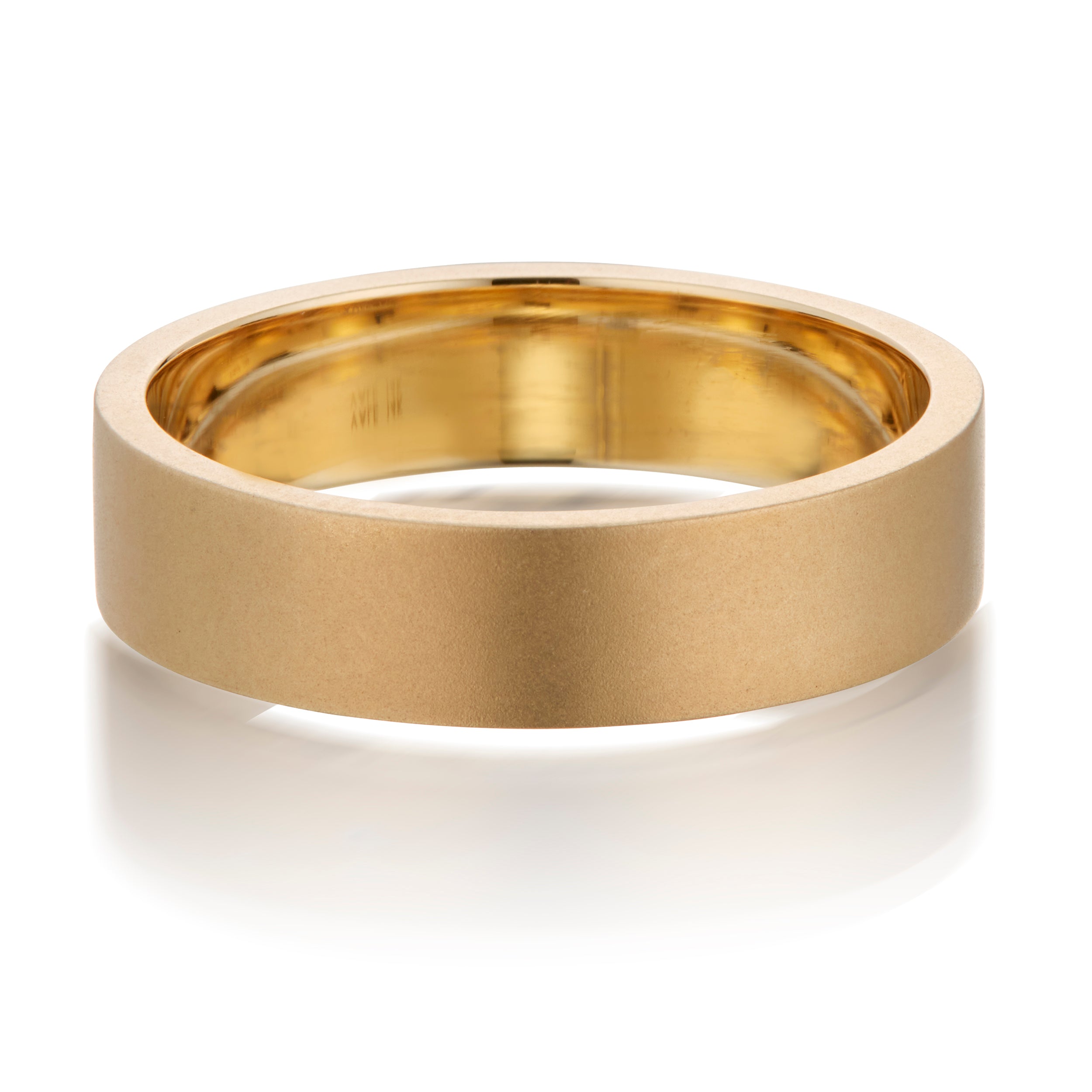 Vale Jewelry Hexagon Diamond Flat Band Ring in Yellow Gold Back View