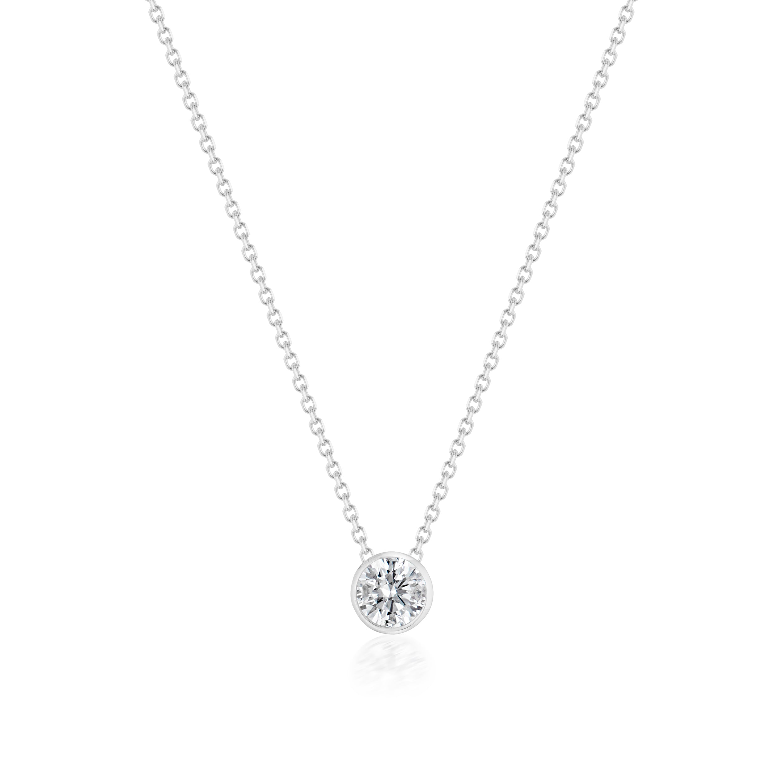 Medium Barely There Diamond Necklace White Gold Close-Up Image