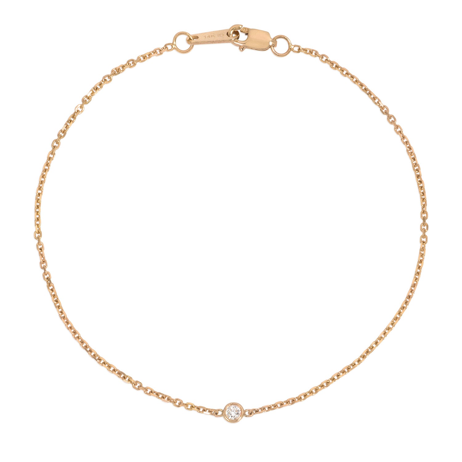 Vale Jewelry Origins Bracelet with White Diamond in Rose Gold Front View