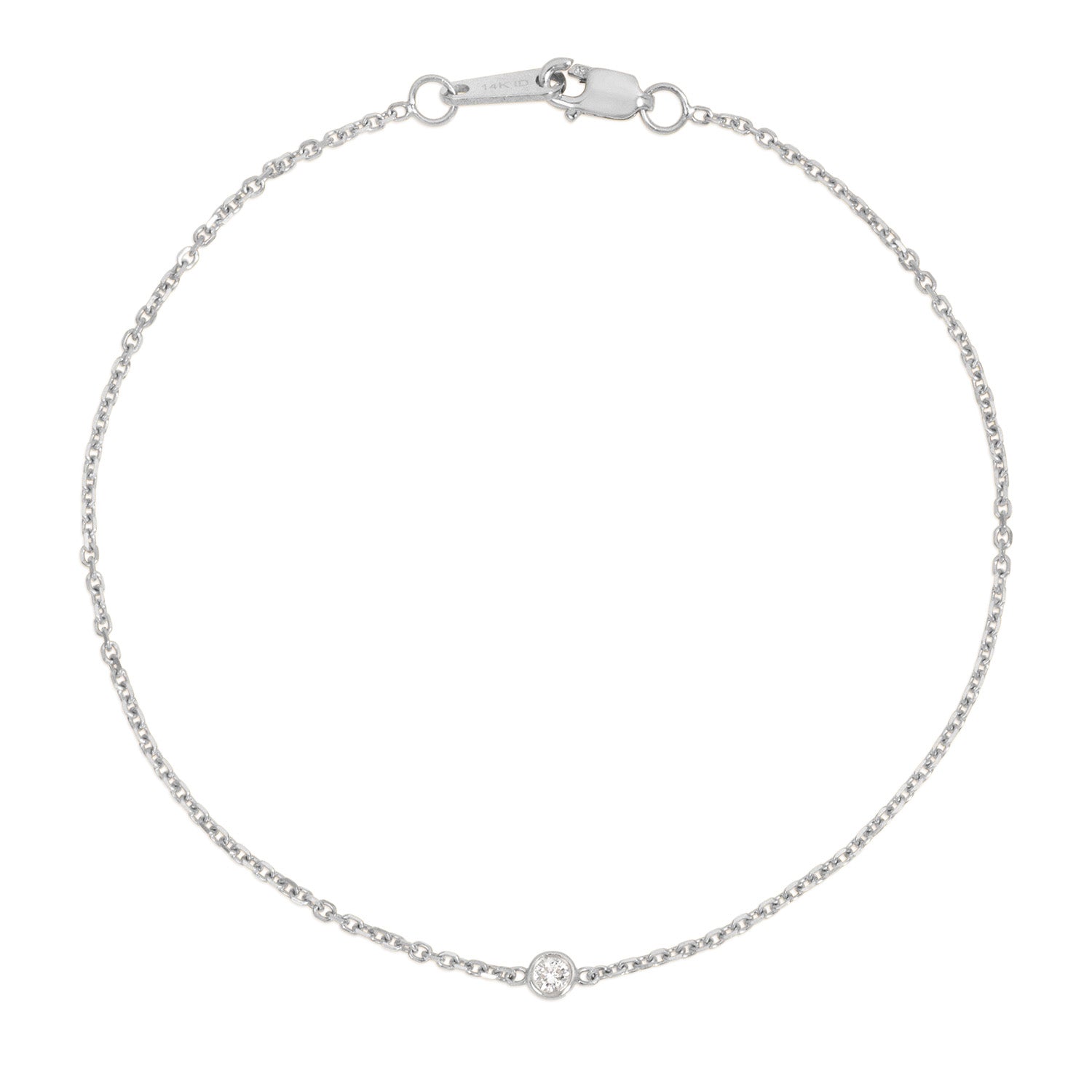 Vale Jewelry Origins Bracelet with White Diamond in White Gold Front View