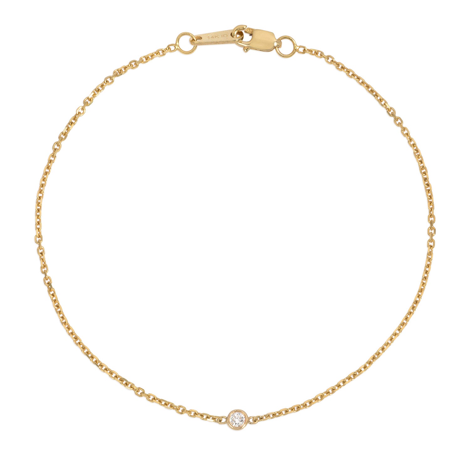 Vale Jewelry Origins Bracelet with White Diamond in Yellow Gold Front View