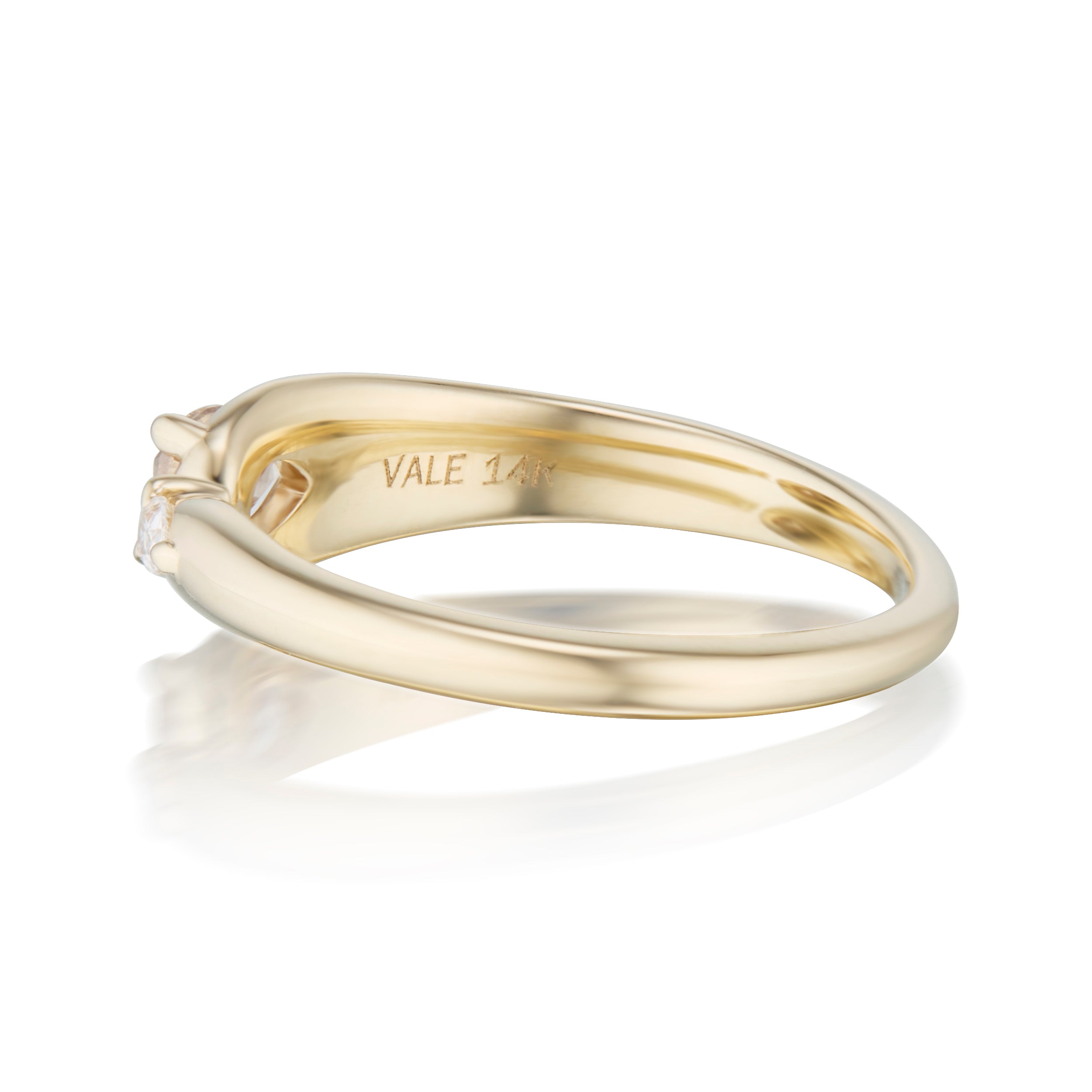 Alt="Vale Jewelry Rainfall Open Pear Champagne Diamond Ring Yellow Gold Side View"