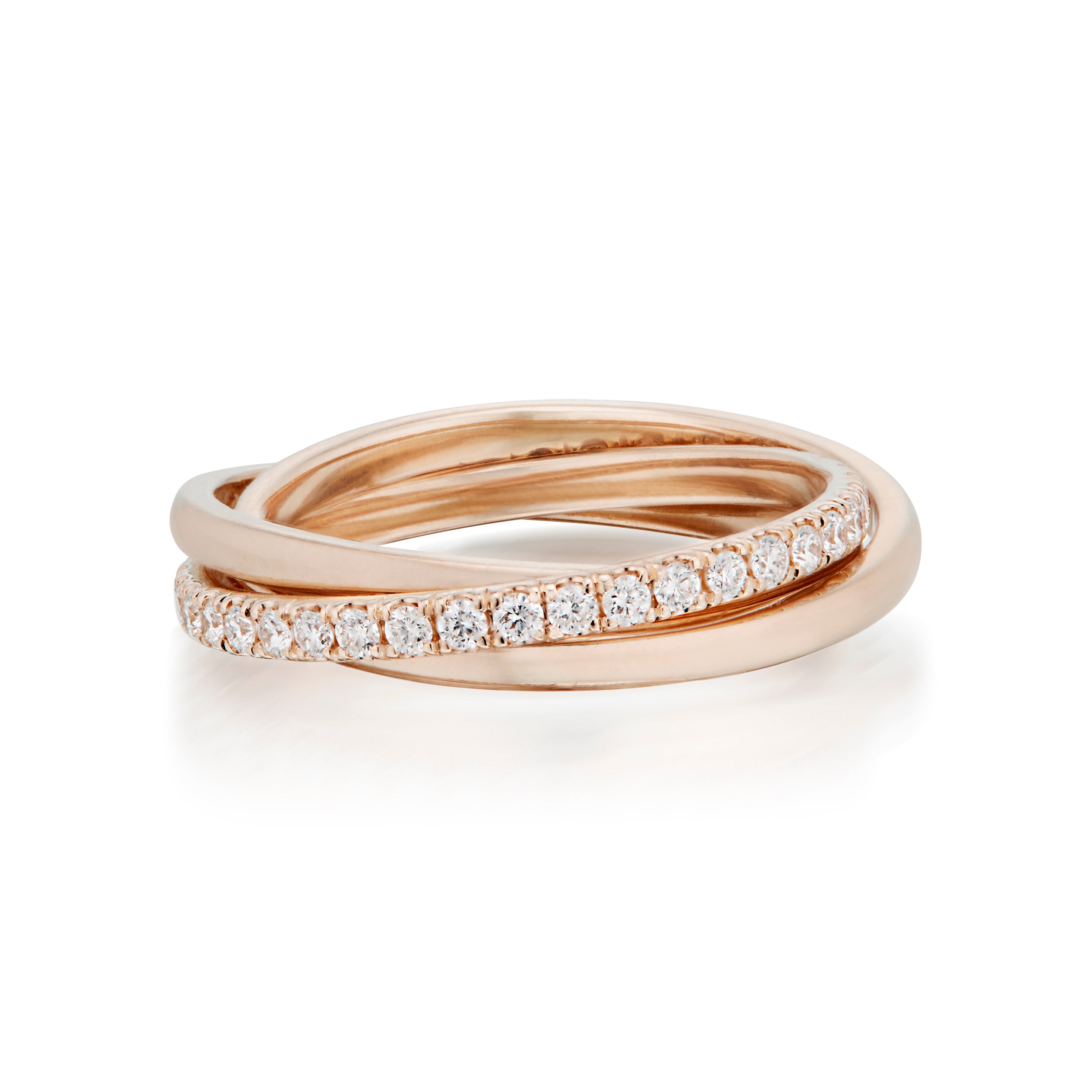Vale Jewelry Sintra Rolling Ring With White Diamonds in Rose Gold