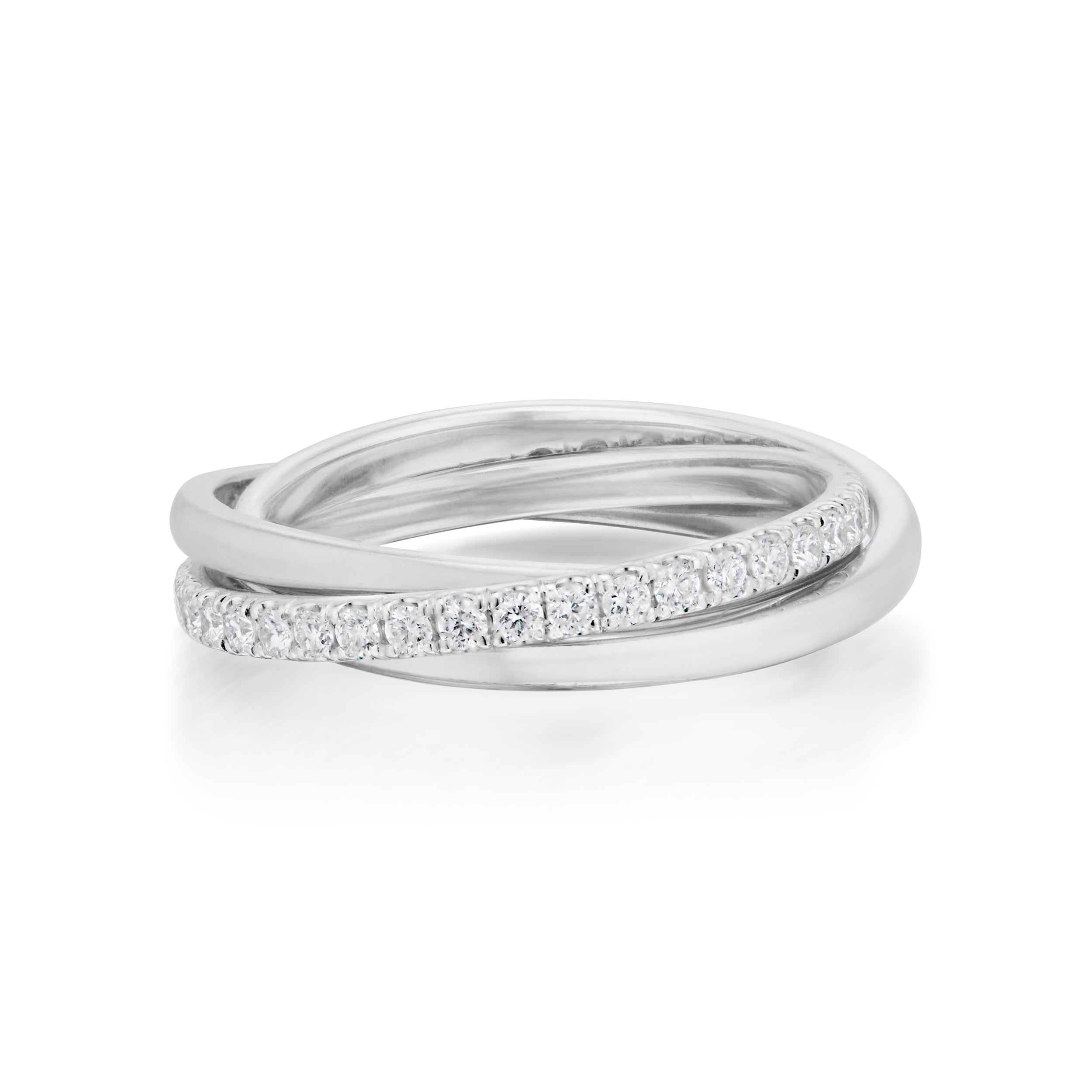 Vale Jewelry Sintra Rolling Ring With White Diamonds in White Gold