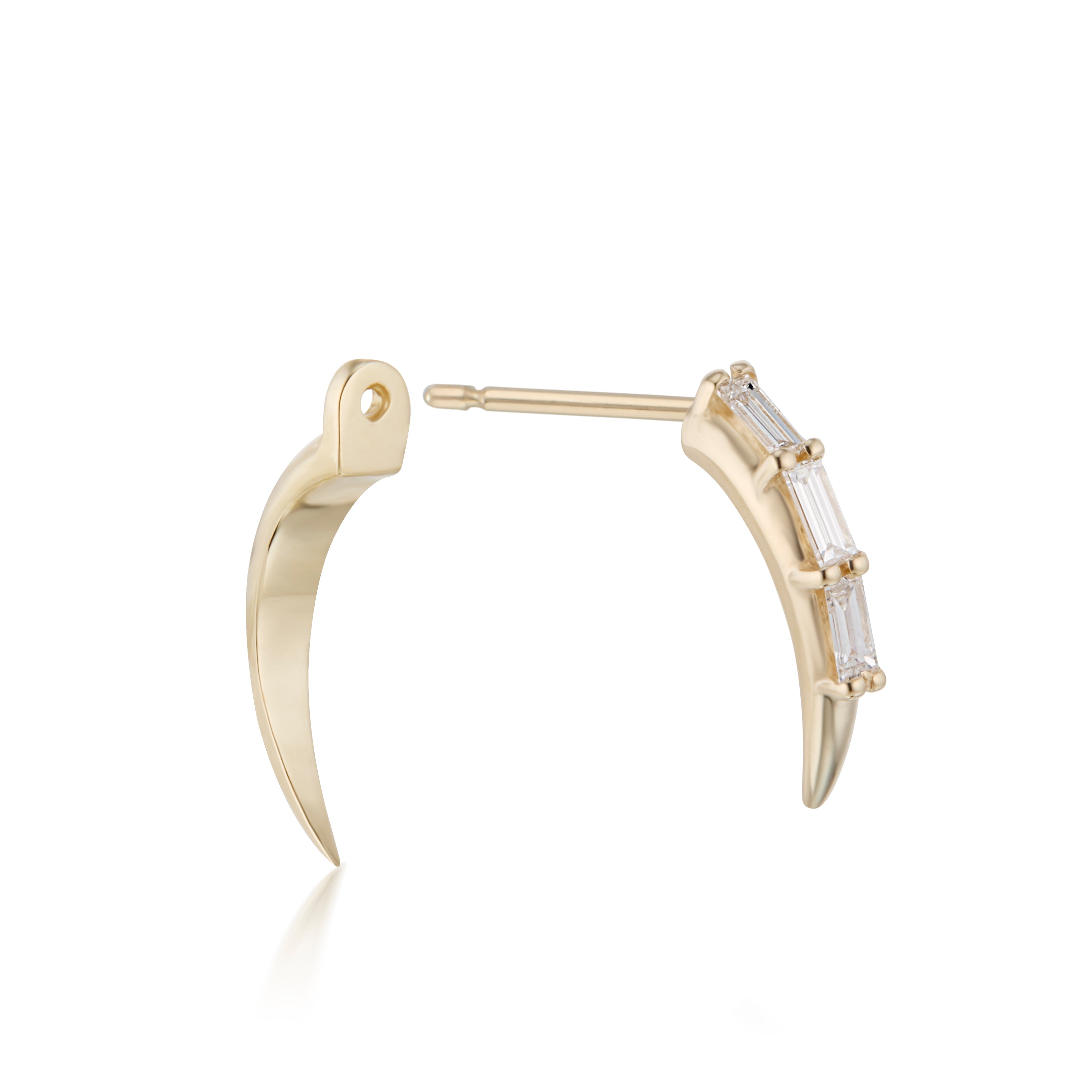 Swoop Baguette Cut Diamond 2-Piece Earrings