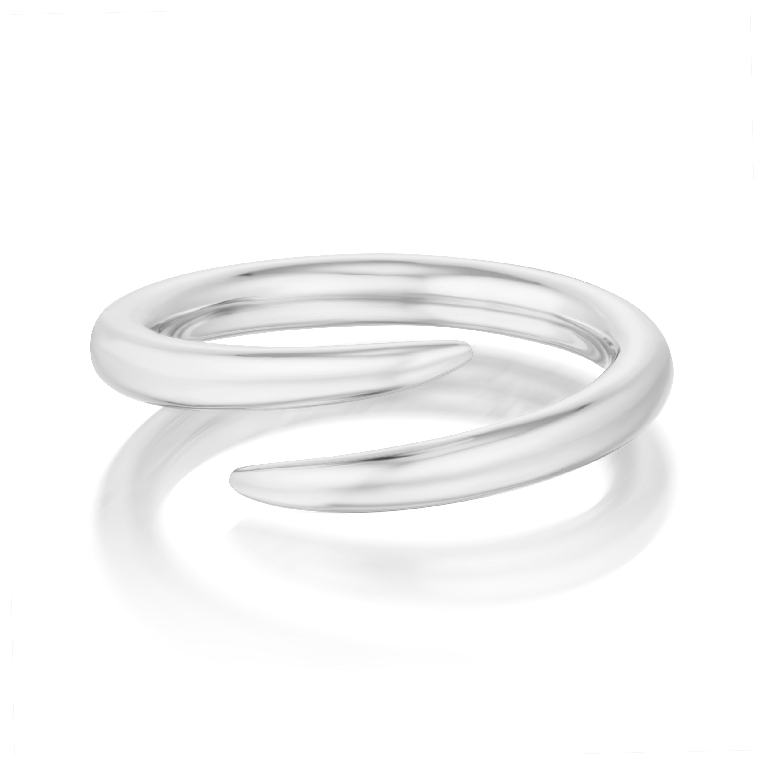 Vale Jewelry Swoop Bypass Ring Front View White Gold