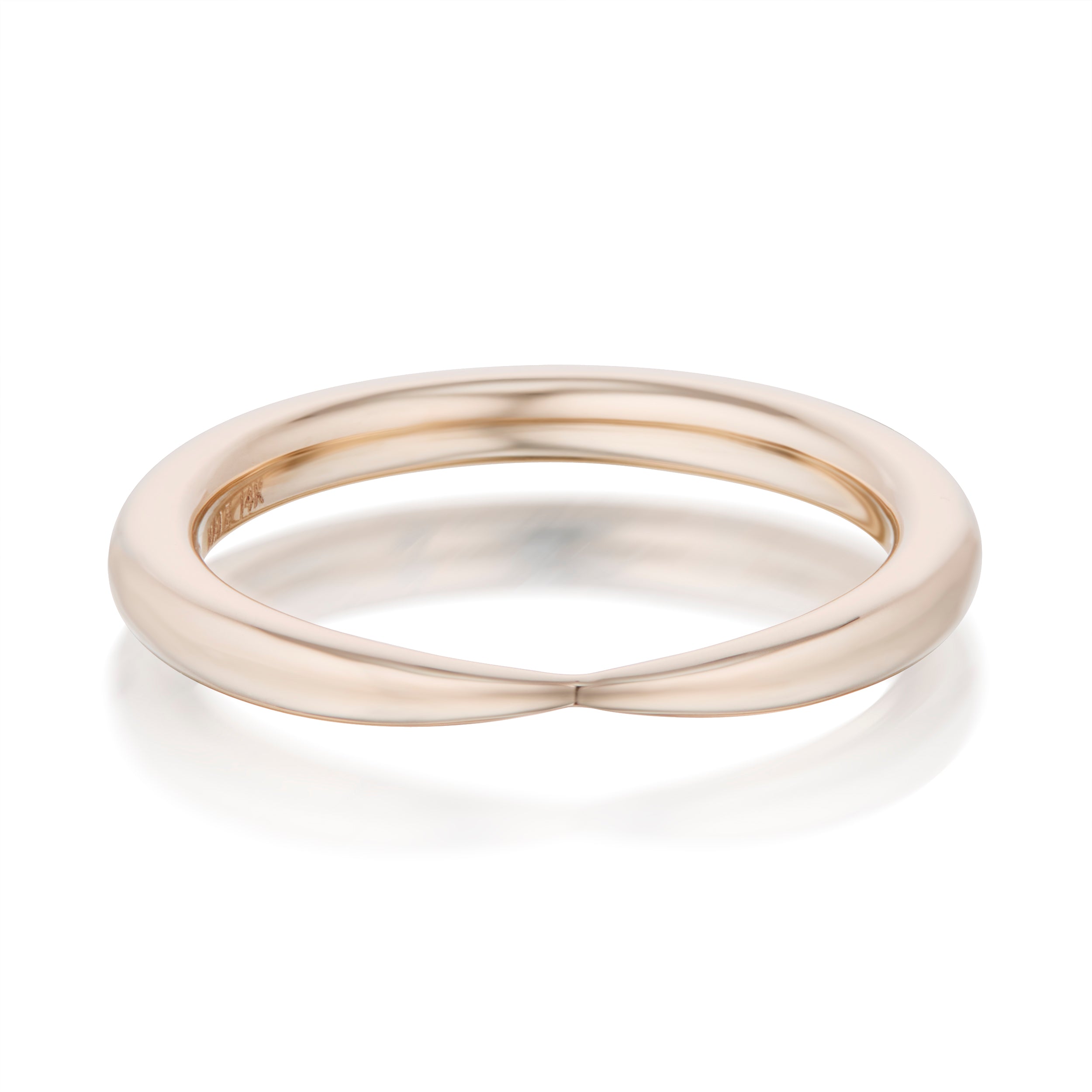 Vale Jewelry Swoop Kiss Ring Front View Rose Gold
