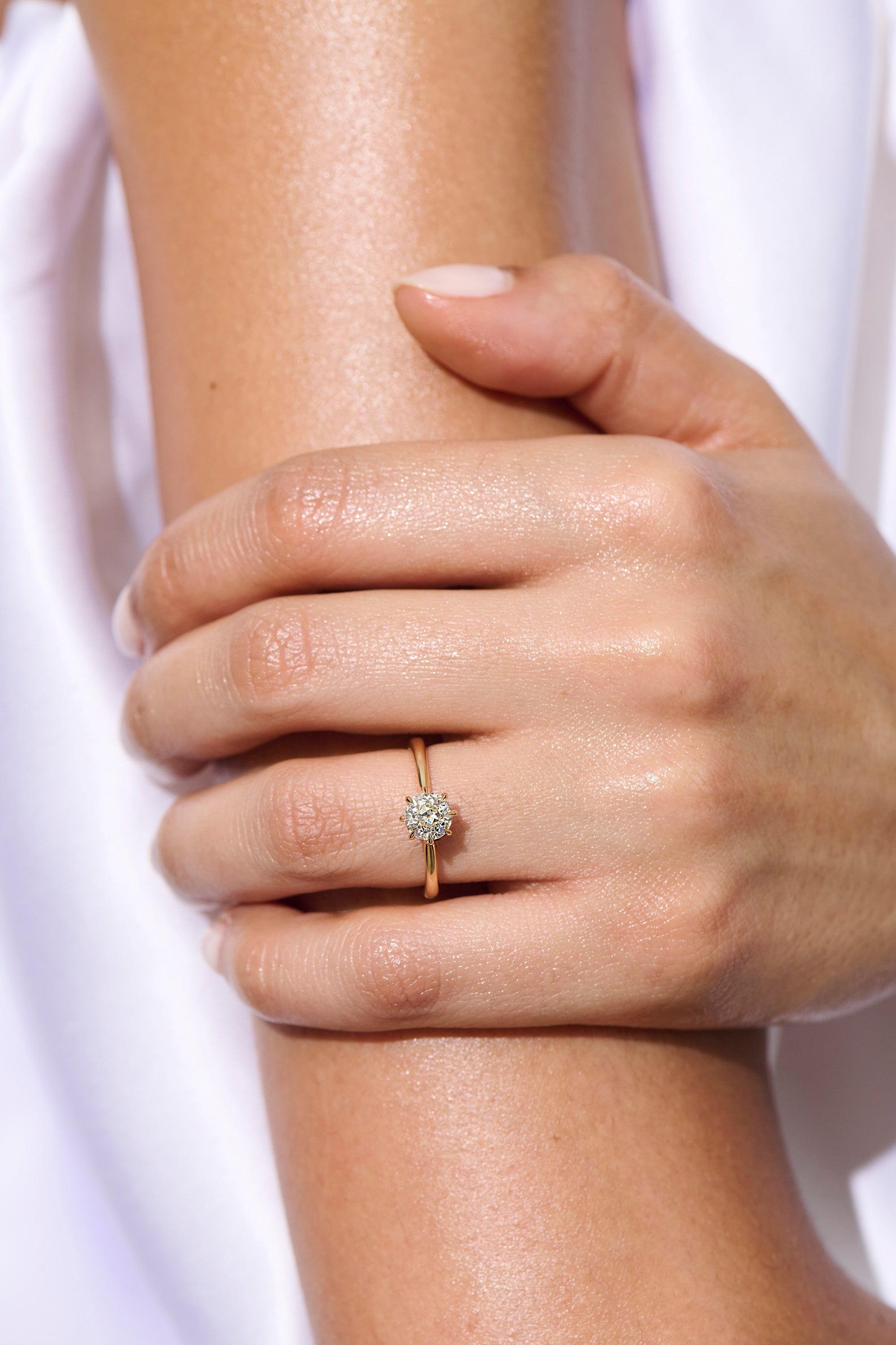 Vale Jewelry 1.03 Carat Old European Cut Diamond Marlowe Ring on Model