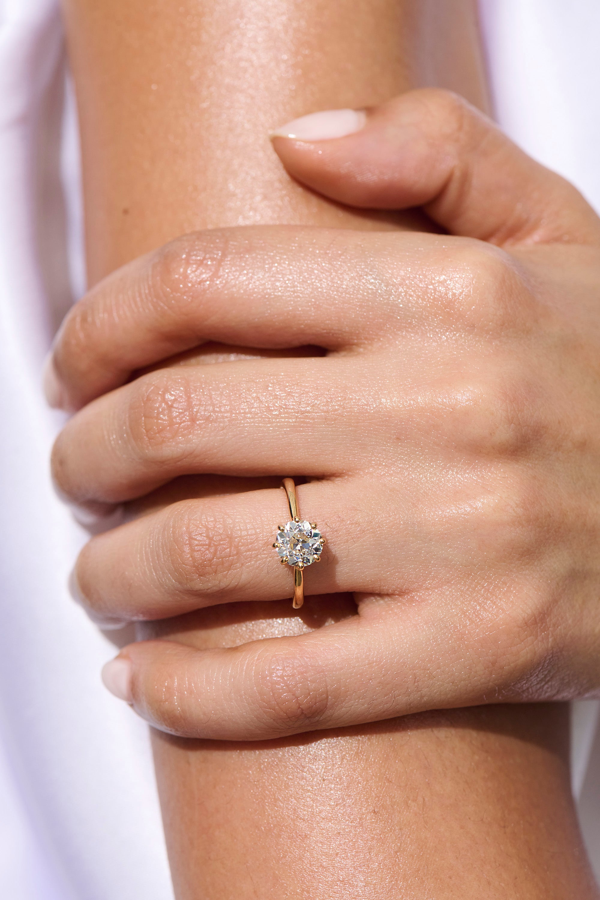 Vale Jewelry 1.72 Carat Old European Cut Diamond Marlowe Ring on Model