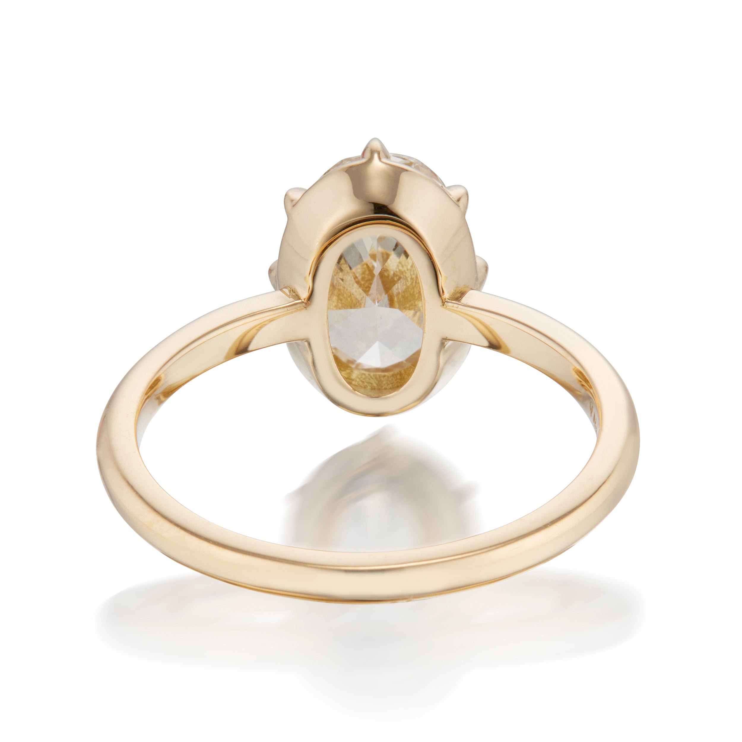 Vale Jewelry 2.06 Carat Collet Set Diamond Ring Yellow Gold Back Image