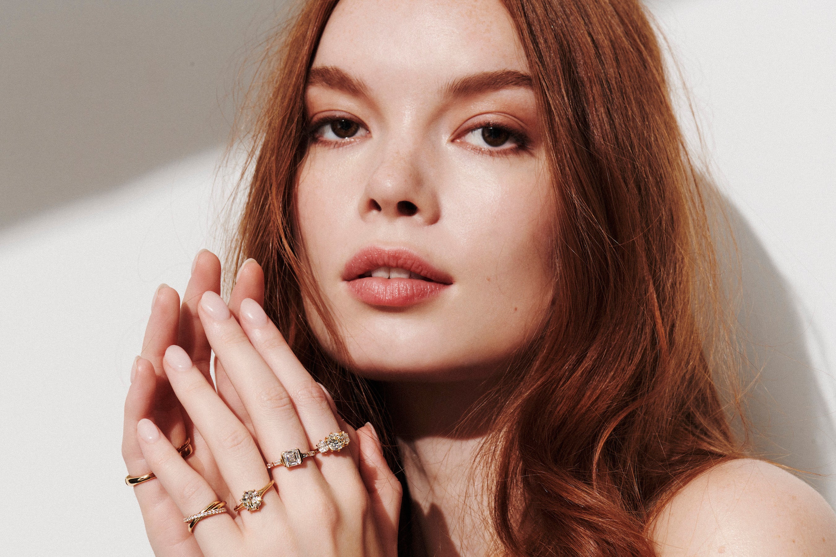 Model Wearing Delilah Ring with 2.09 Carat Old Mine Ring from Vale Jewelry