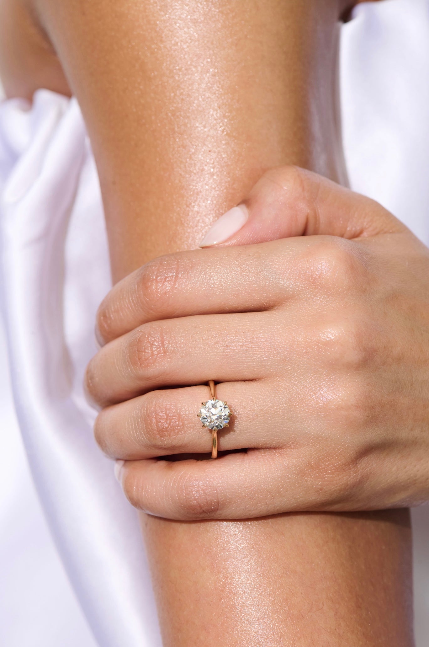 Vale Jewelry 2.18 Carat Old European Cut Diamond Marlowe Ring on Model