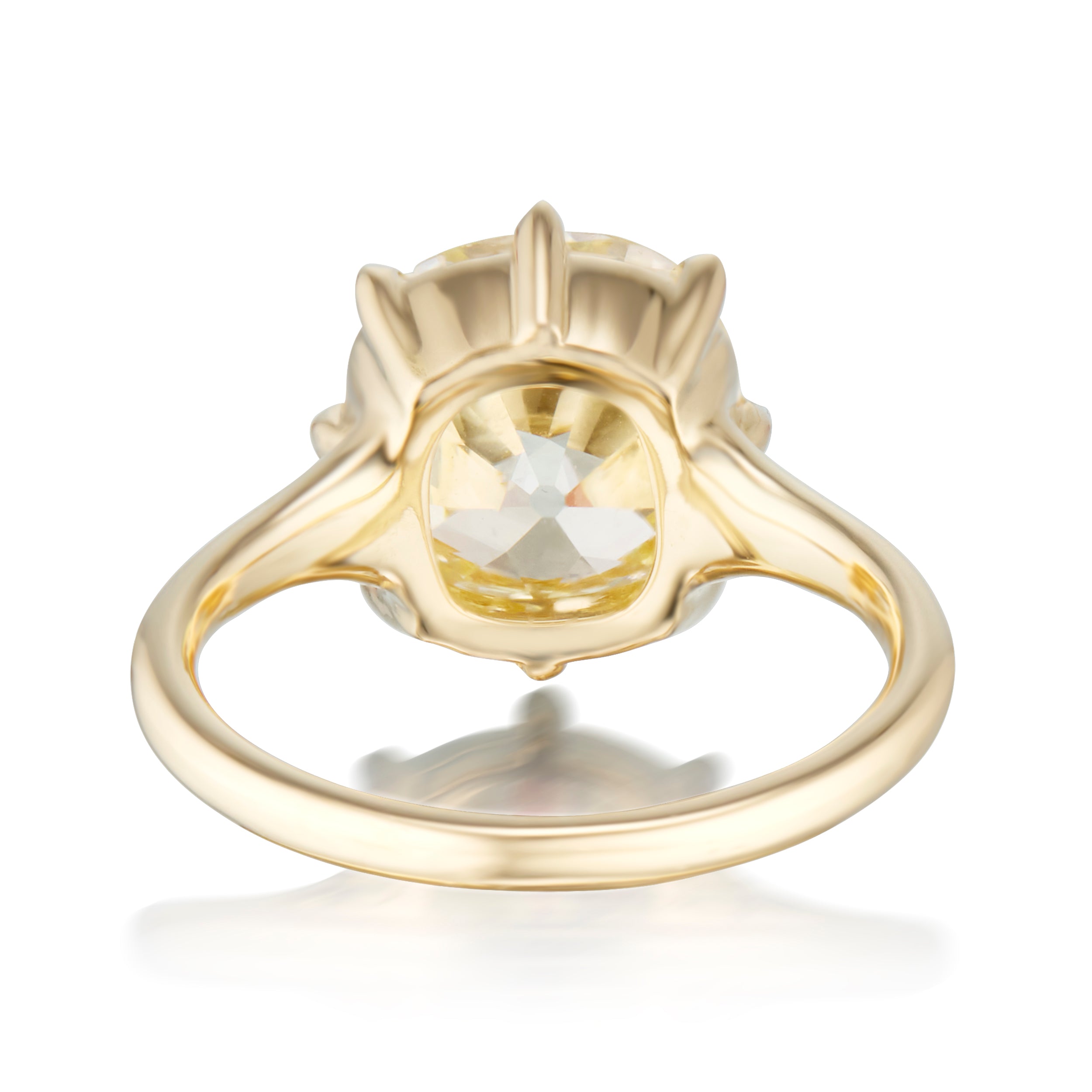 Vale Jewelry 4.57 Carat Old Mine Cut Diamond Dove Ring Back View