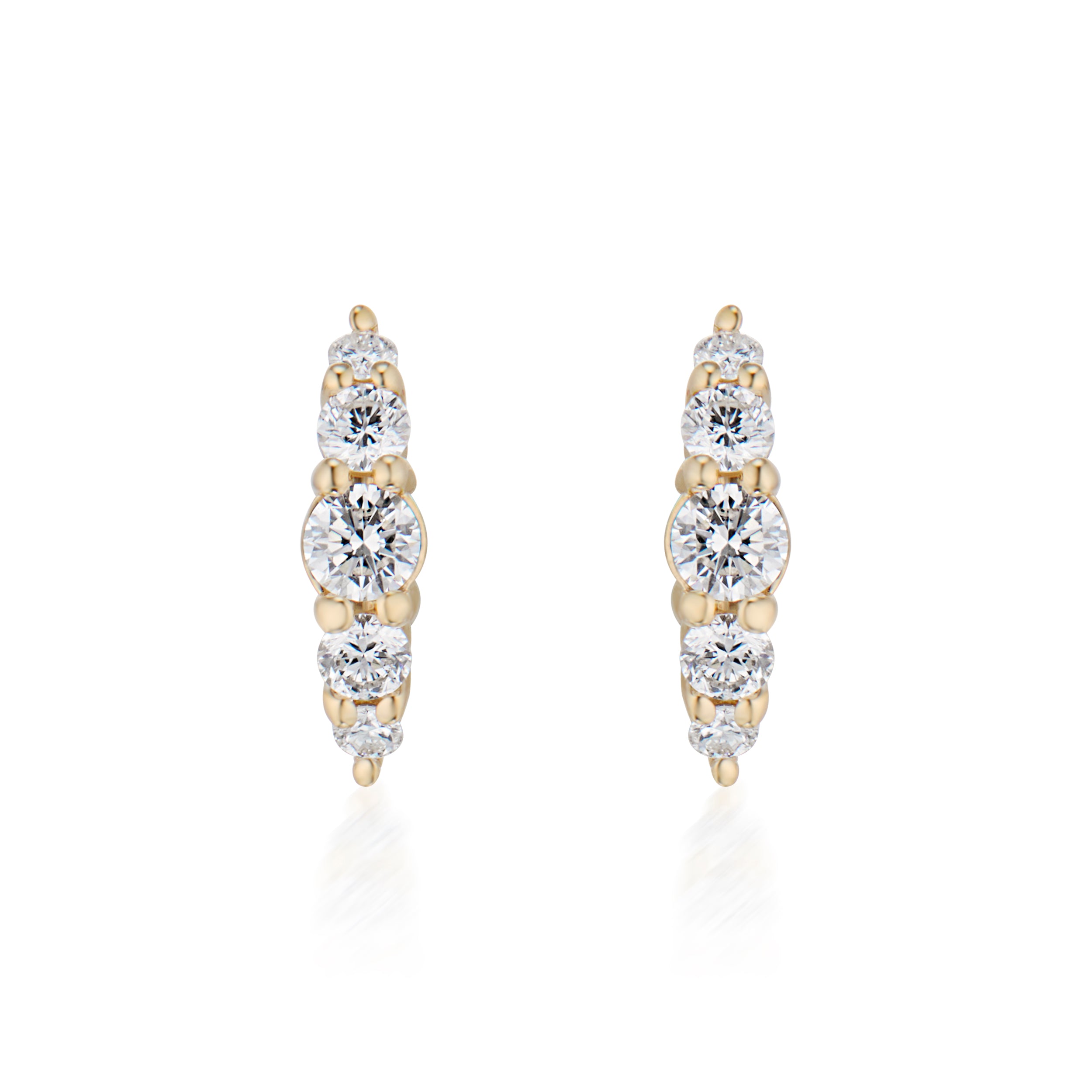 Alt="Vale Jewelry Belle du Jour Earrings with Diamonds in yellow gold front view"