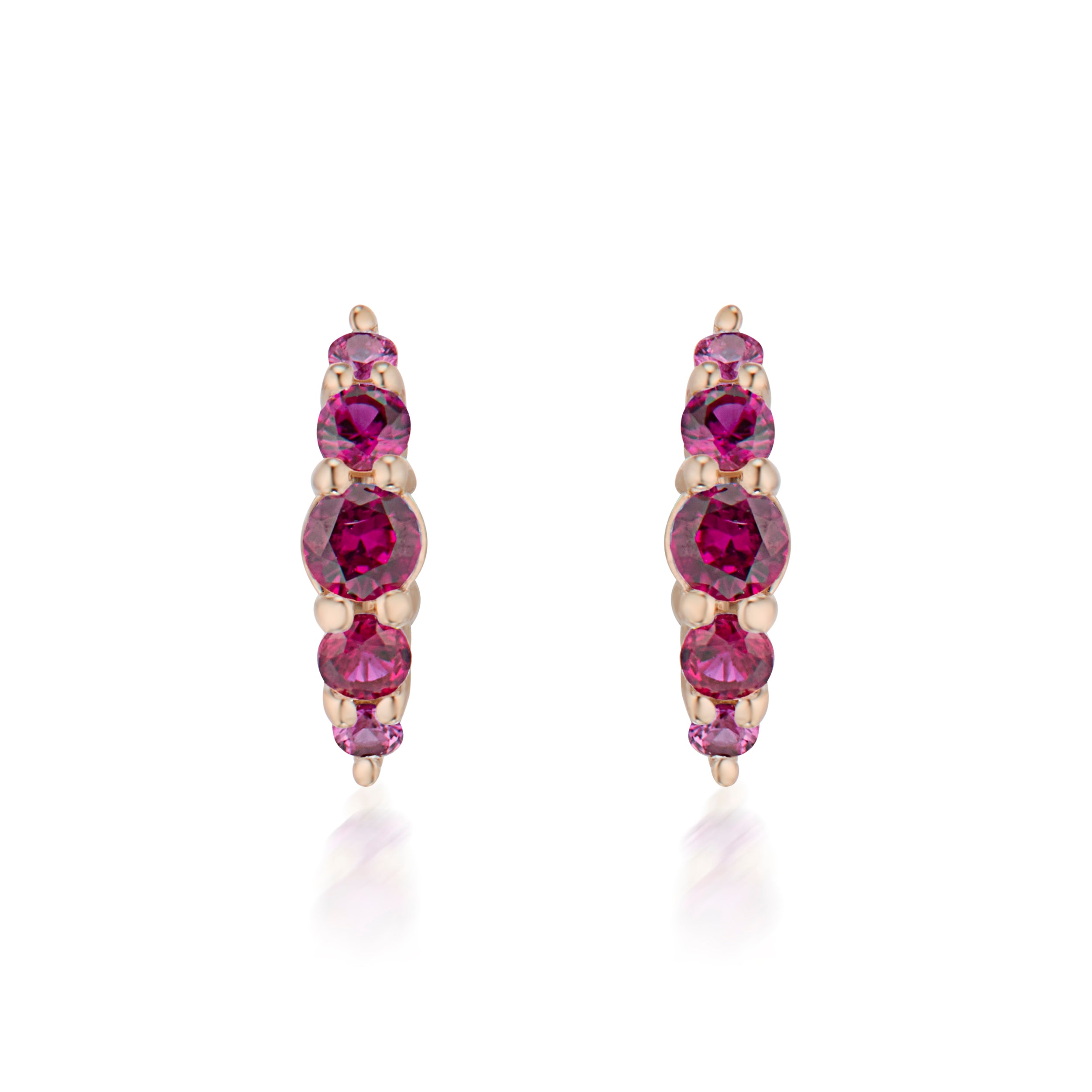 Alt="Vale Jewelry Belle Du Jour Earrings with Rubies in rose gold front view"