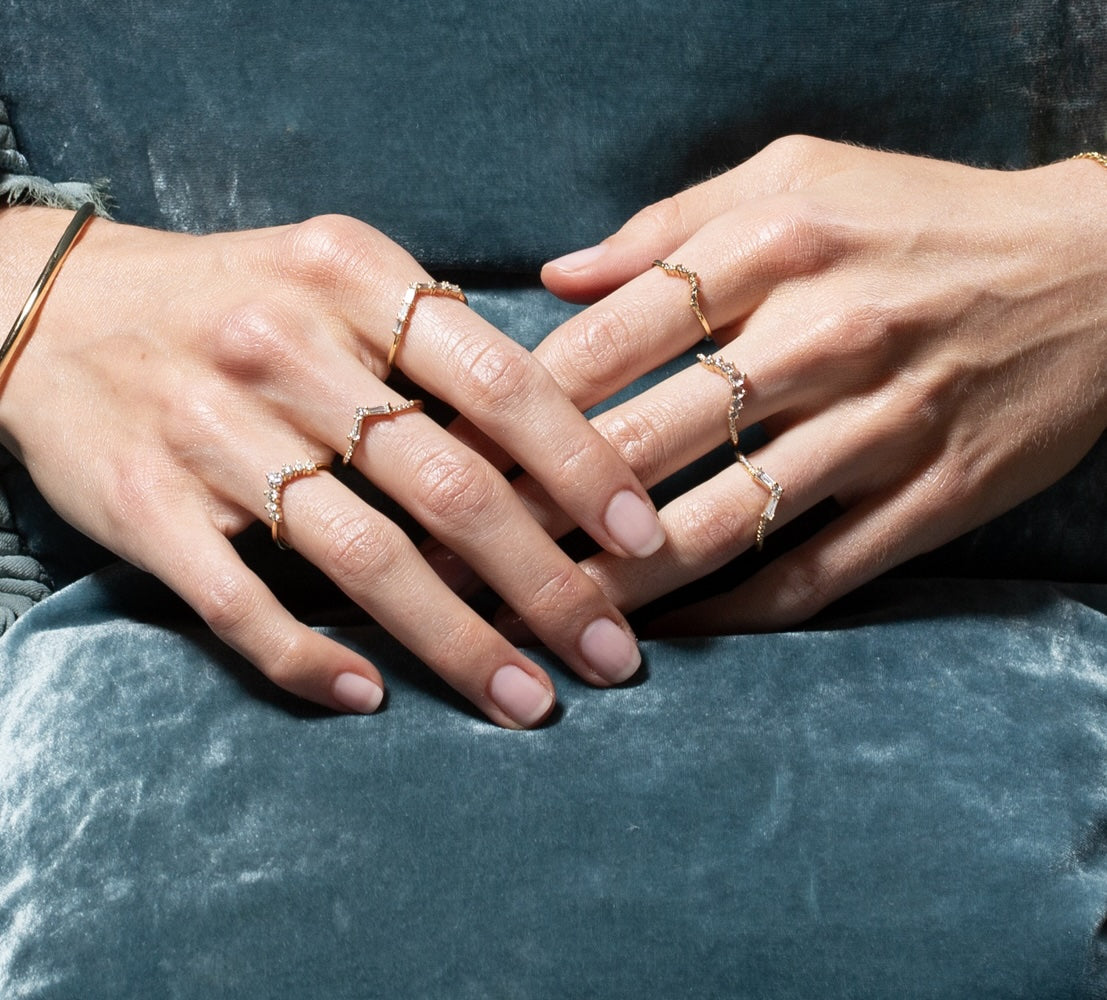 Vale Jewelry Chantilly Ring with Champagne Diamonds on Hand Model