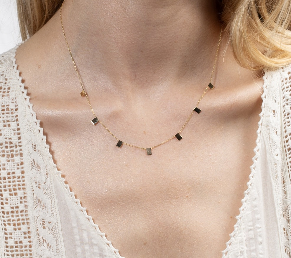 Vale Jewelry Flat Keys Necklace on Model