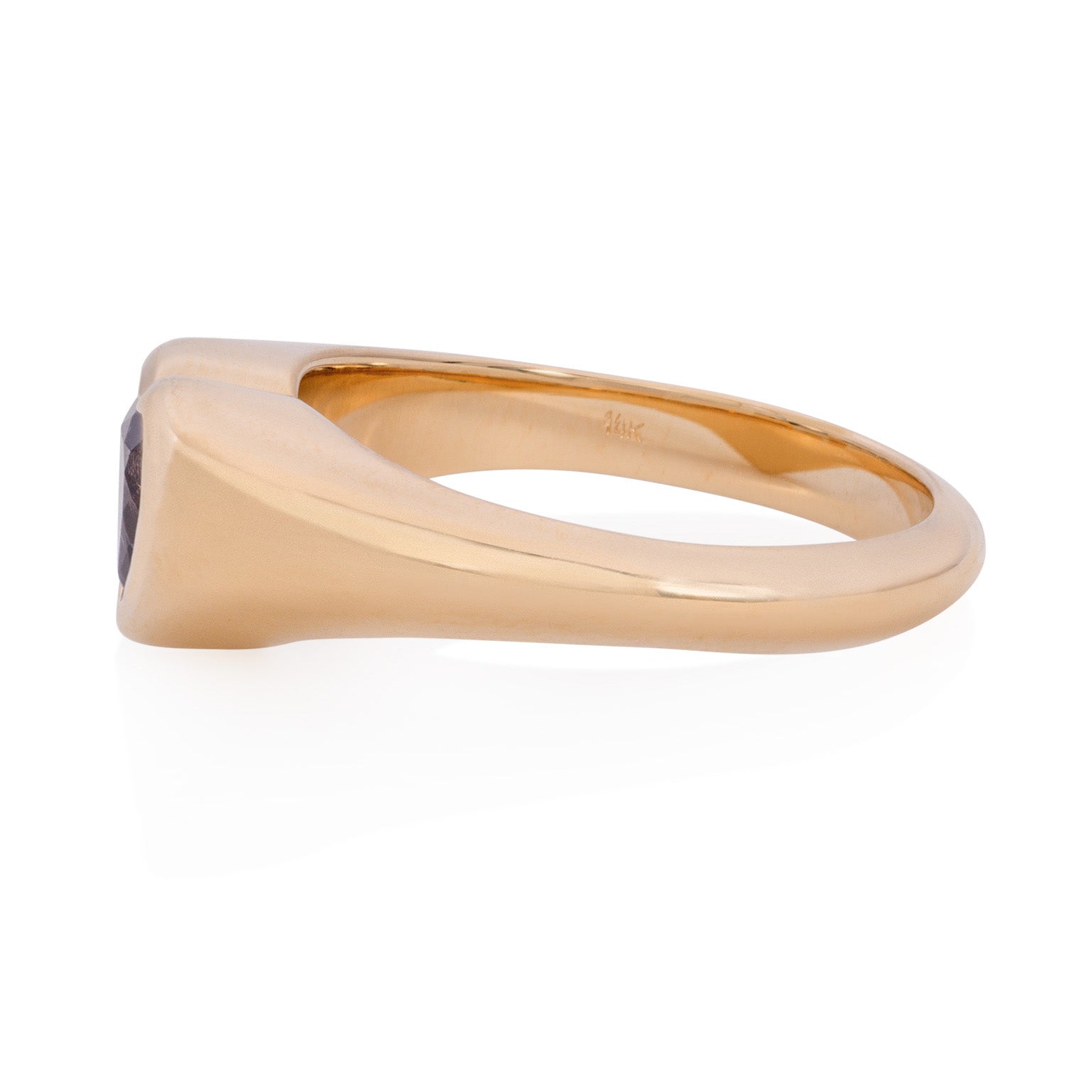 Vale Jewelry OOAK Retro Heart Signet Ring with Purple Spinel Side View
